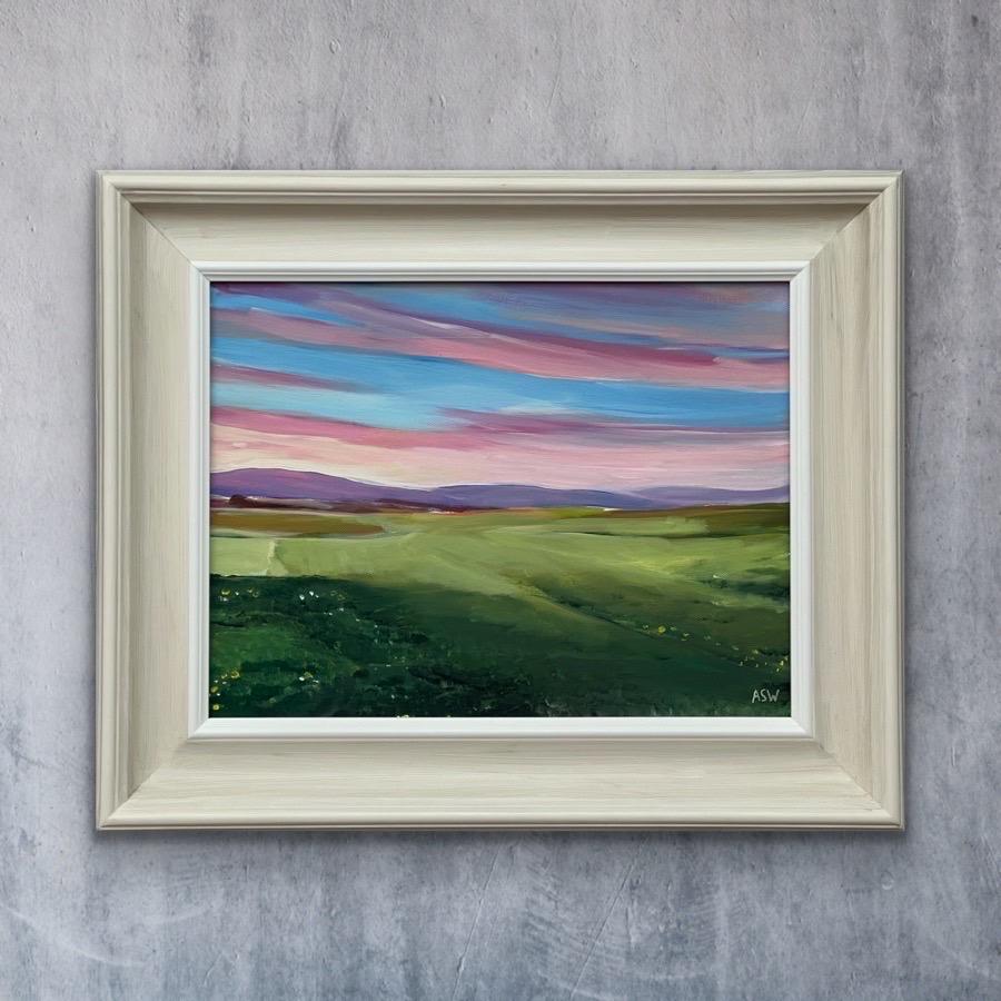 Sonnenuntergang auf dem Golfplatz von Brora in den schottischen Highlands von Contemporary Artist im Angebot 1