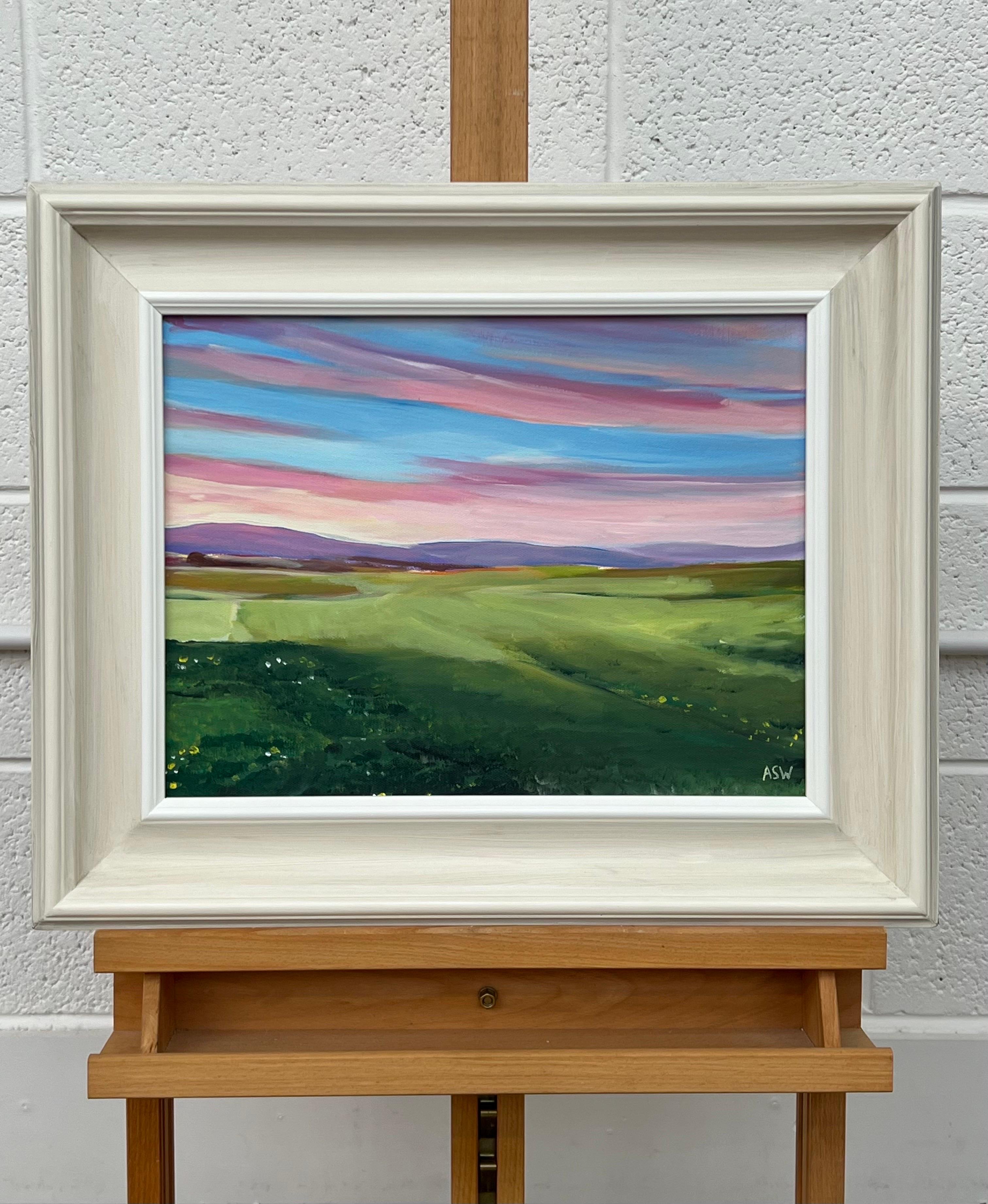 Coucher de soleil sur le terrain de golf de Brora dans les Highlands écossais par un artiste contemporain en vente 4