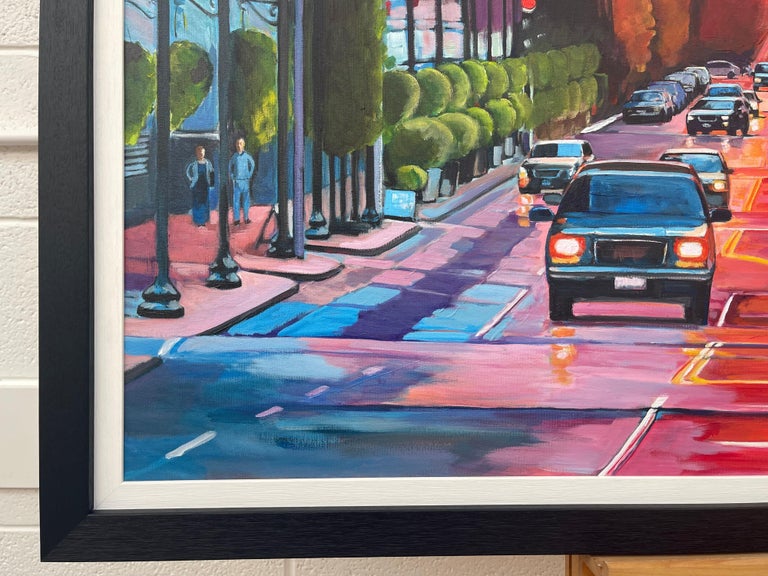 Sunset at Washington Avenue Historic District by Contemporary British Artist For Sale 7