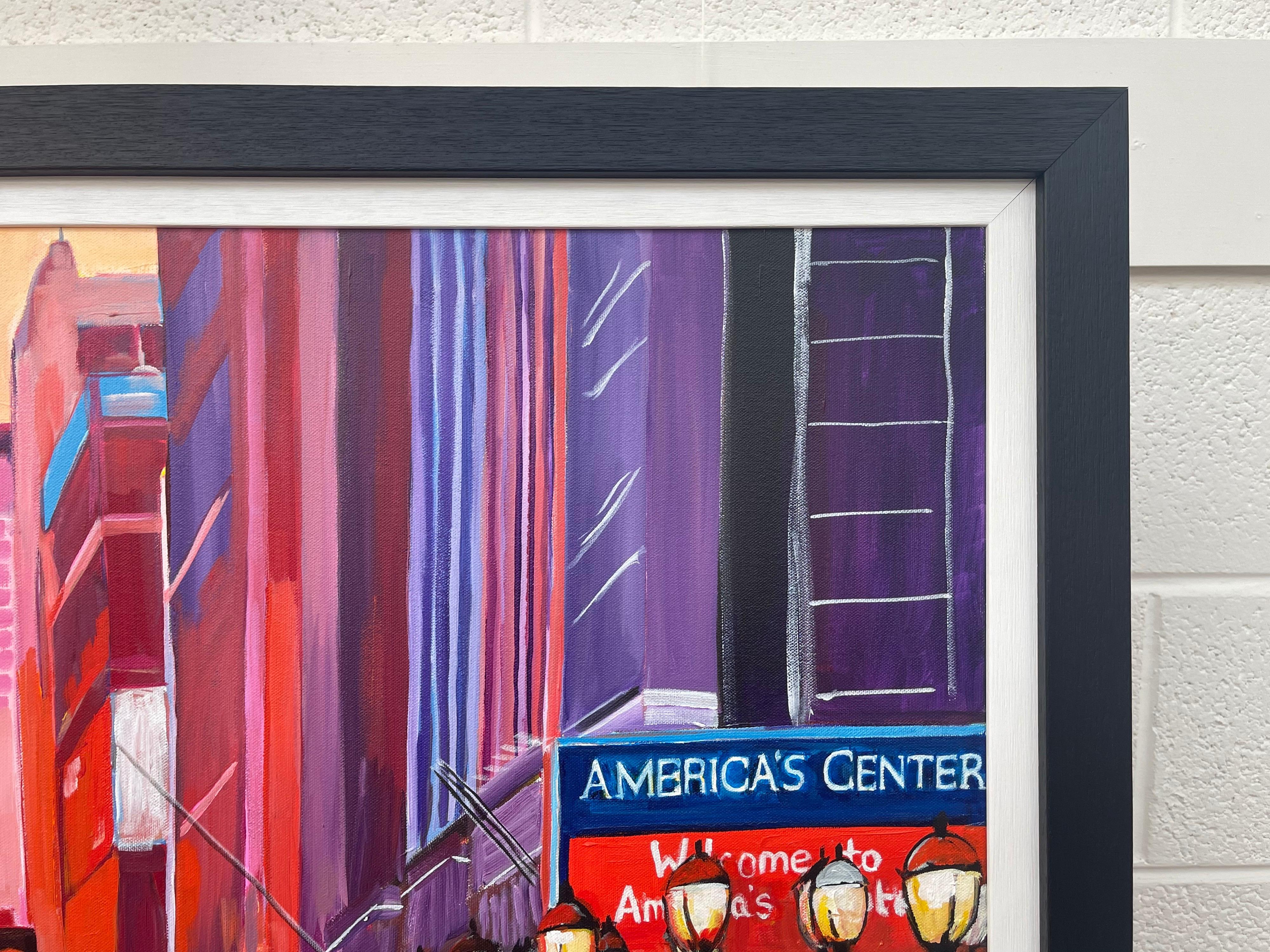 Coucher de soleil dans le quartier historique de Washington Avenue par un artiste britannique contemporain en vente 3
