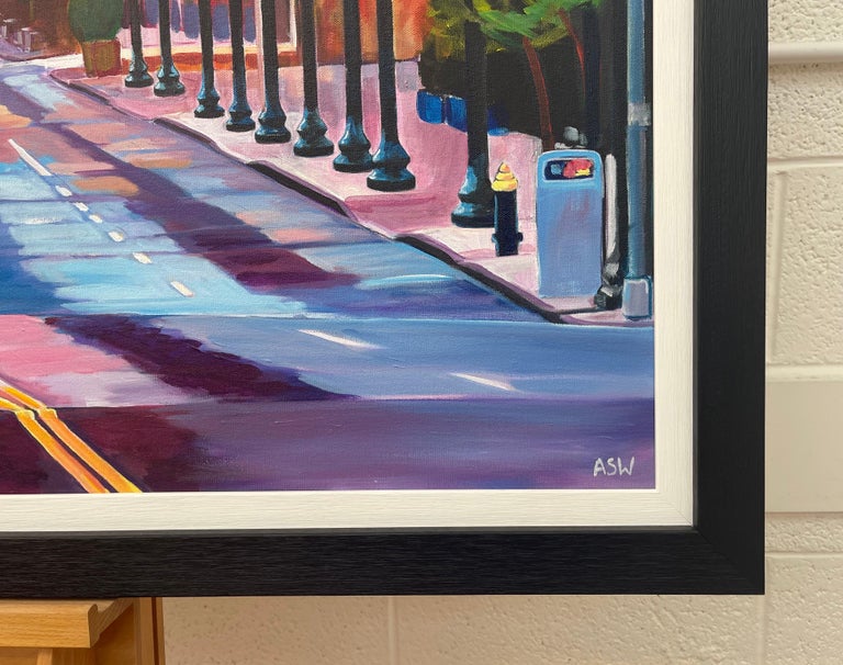 Sunset at Washington Avenue Historic District by Contemporary British Artist For Sale 5