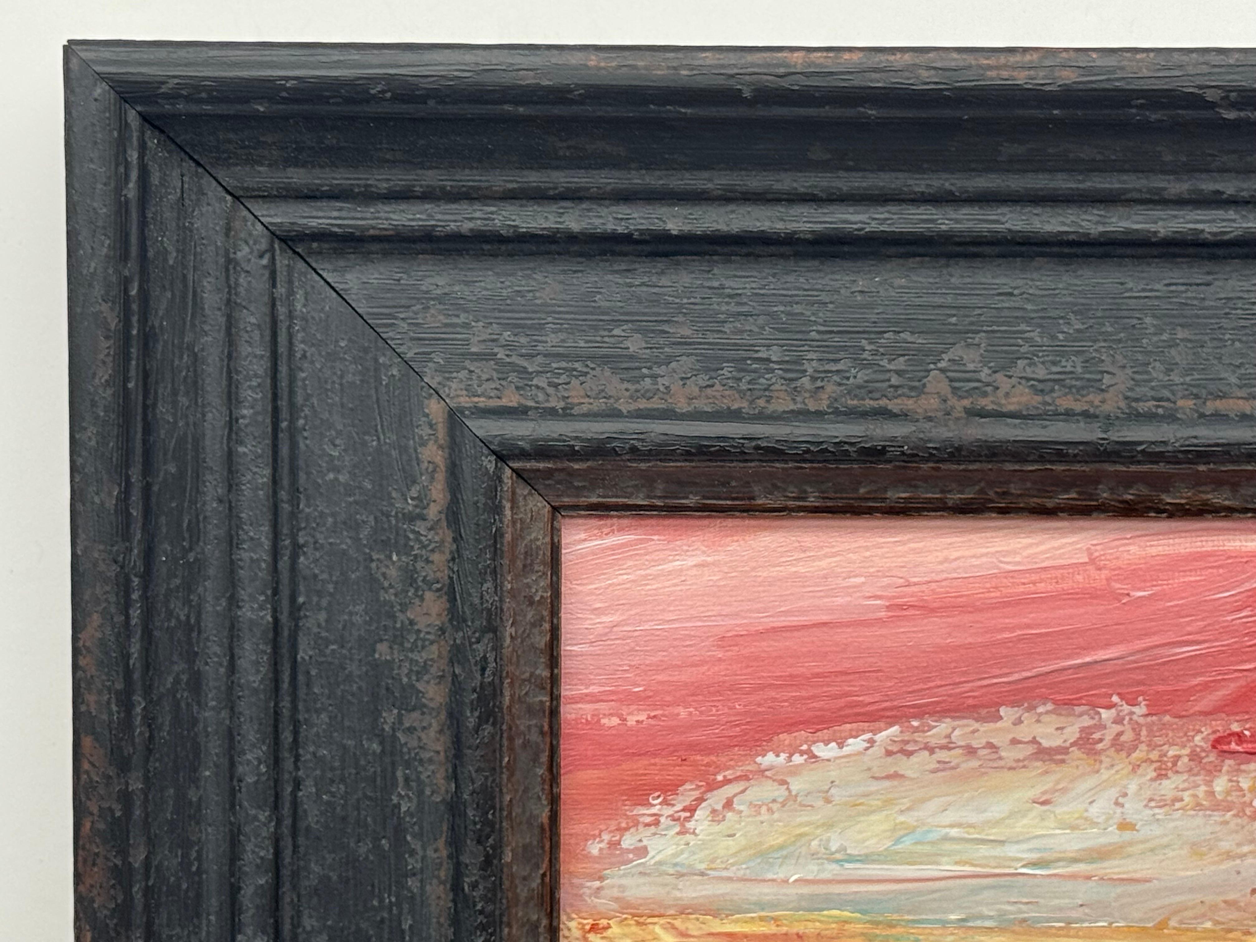 Sunset Reverie - Piccolo studio su tela astratta quadrata di un artista contemporaneo in vendita 2
