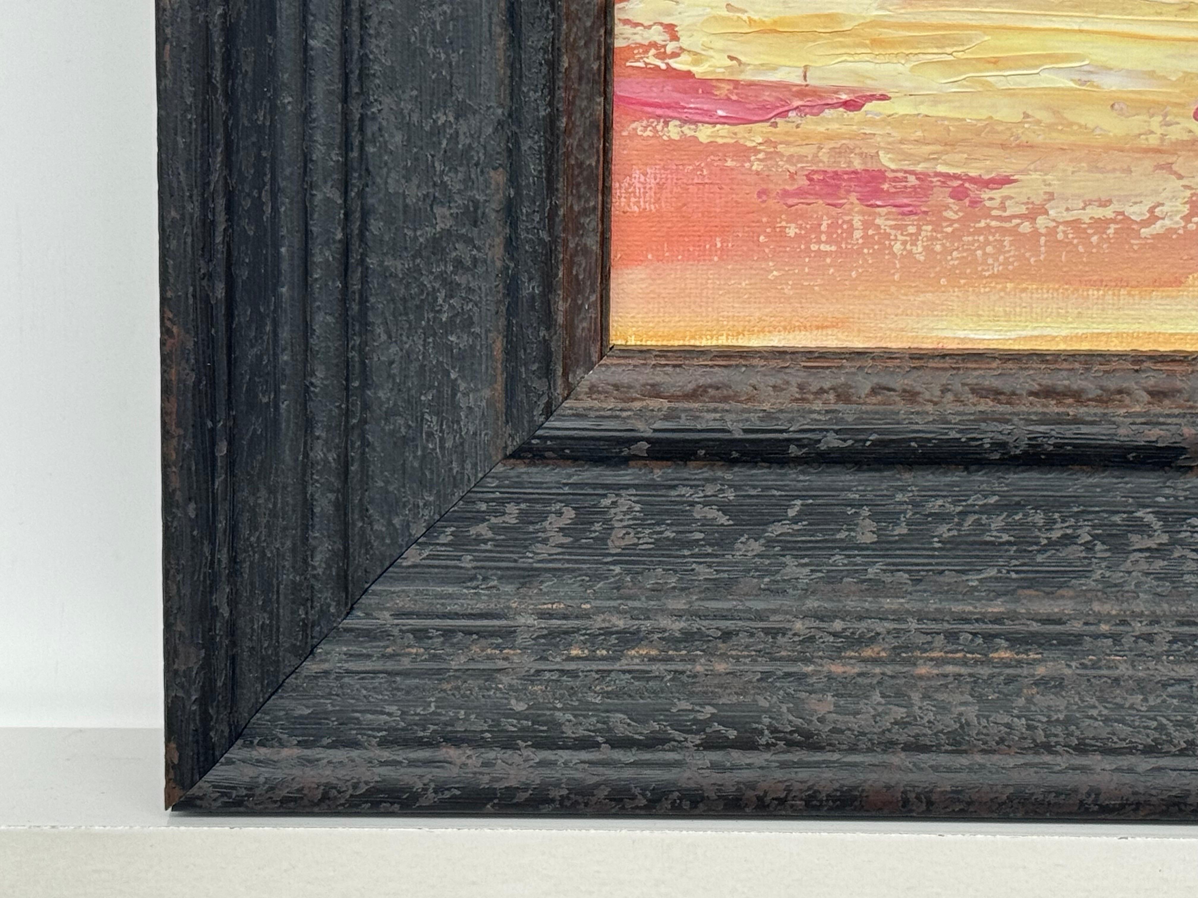 Sunset Reverie - Piccolo studio su tela astratta quadrata di un artista contemporaneo in vendita 3