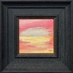 Sunset Reverie - Small Square Abstract Canvas Art Study by Contemporary Artist
