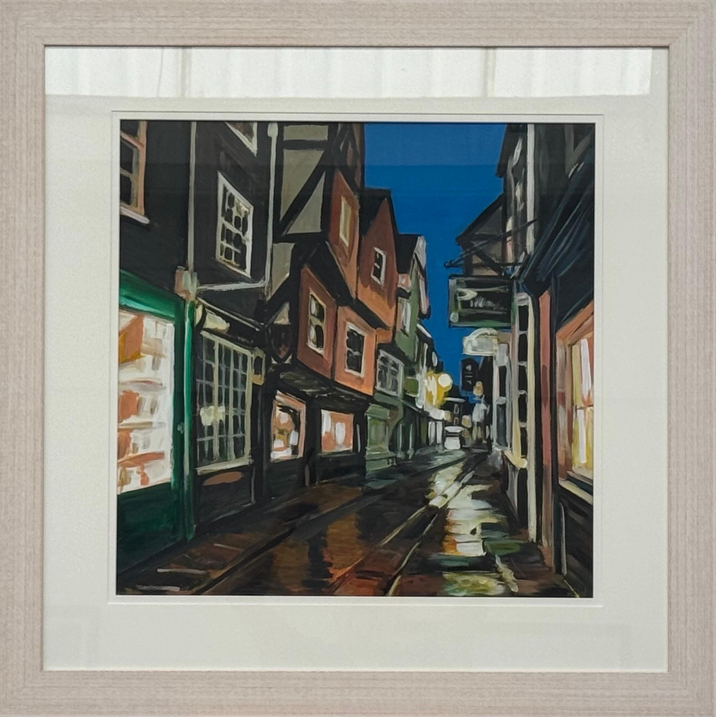 Abstract Painting Angela Wakefield - The Shambles à York City England Medieval Street par l'artiste contemporain britannique