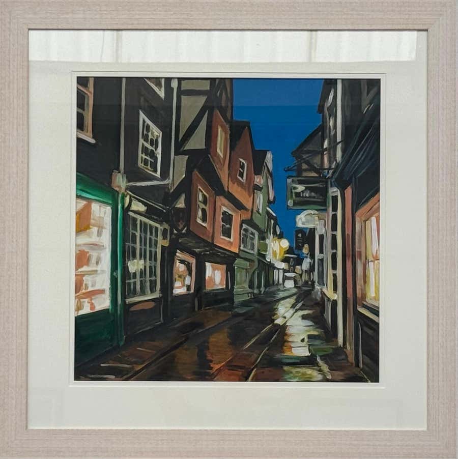 The Shambles in York City England Medieval Street by British Contemporary Artist