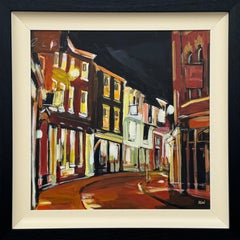 The Shambles in York City England Medieval Street Framed, Acrylic on Board, 2007