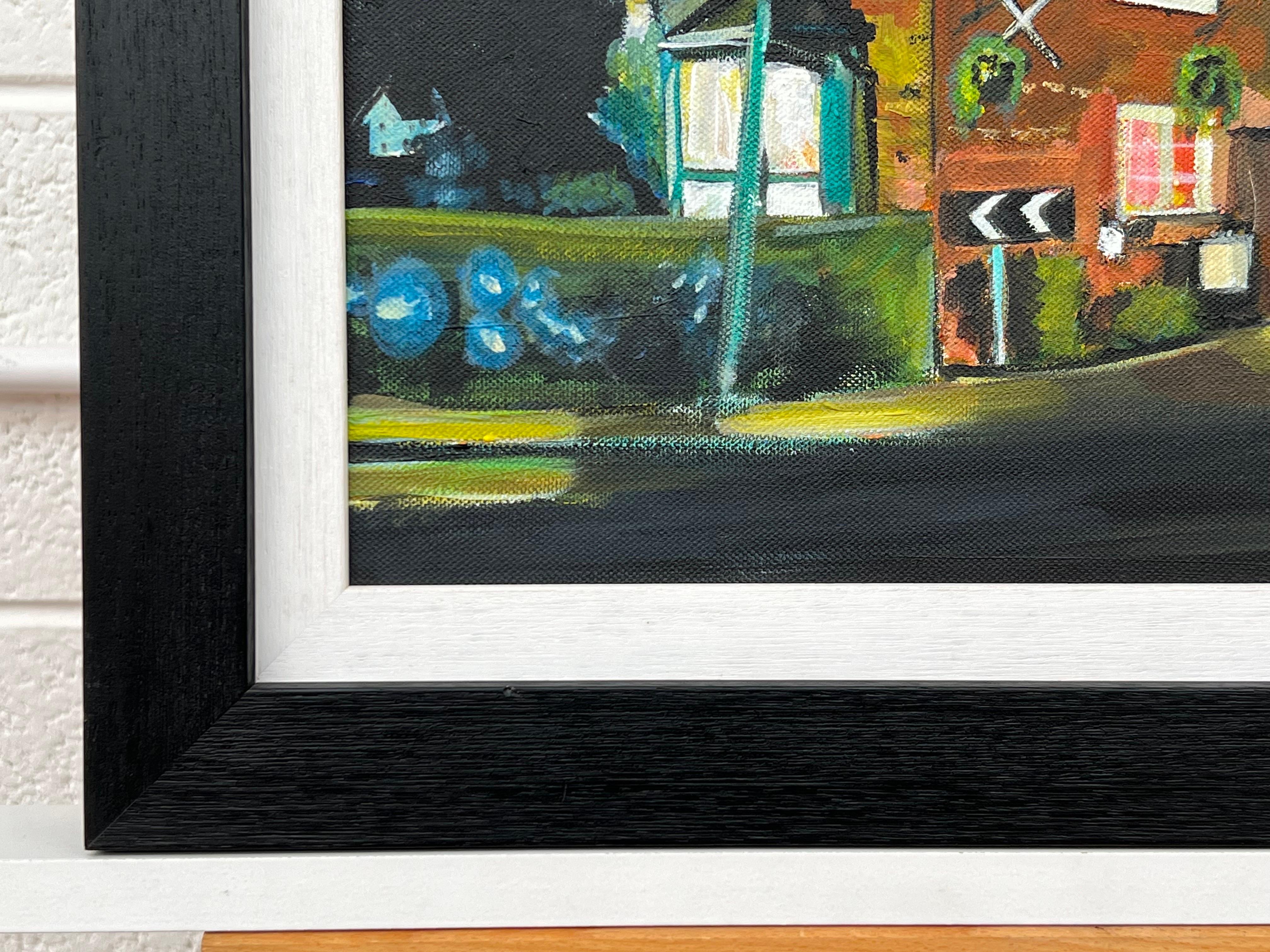 Thelwall Village Post Office with Vintage Red Telephone Box by leading British Cityscape Artist, Angela Wakefield. A signed, original, acrylic on canvas. Presented in a high quality black frame with white insert. 

Art measures 16 x 12 inches 
Frame