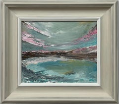 Tranquil Reflections - Serene Coastal Abstract Sea Landscape by British Artist