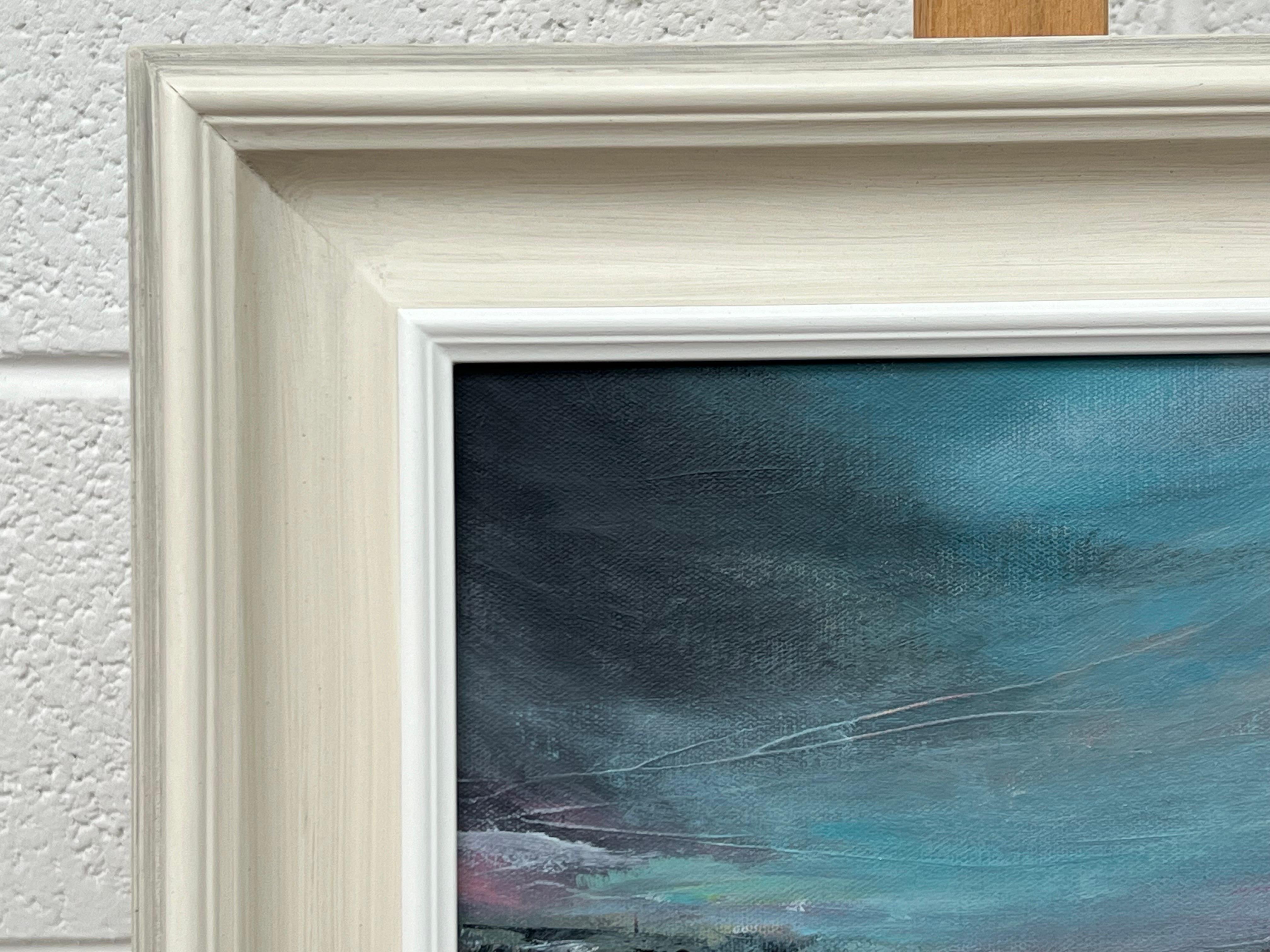 Laguna Crepuscular - Pintura Paisaje Marino Abstracto por Artista Contemporáneo en venta 1