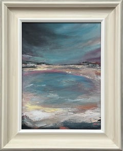 Twilight Lagoon - Abstract Landscape Seascape Painting by Contemporary Artist