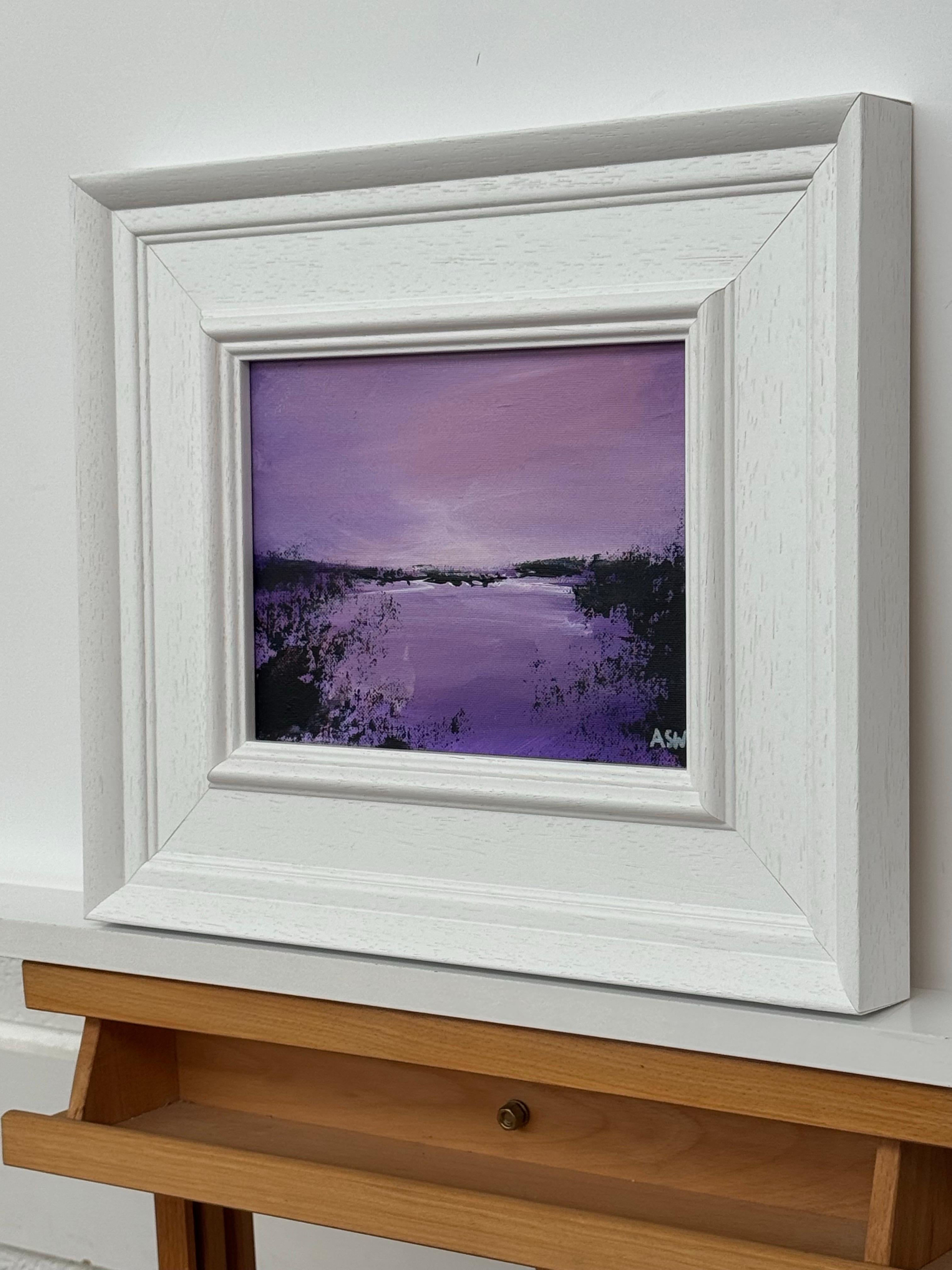 Twilight Over Water - Miniature Art in Lavender by Contemporary British Artist, Angela Wakefield

Art measures 9 x 7 inches
Frame measures 14 x 11.5 inches

Title: Twilight Over Water
Artist: Angela Wakefield (British, 20th Century)
Medium: Acrylic