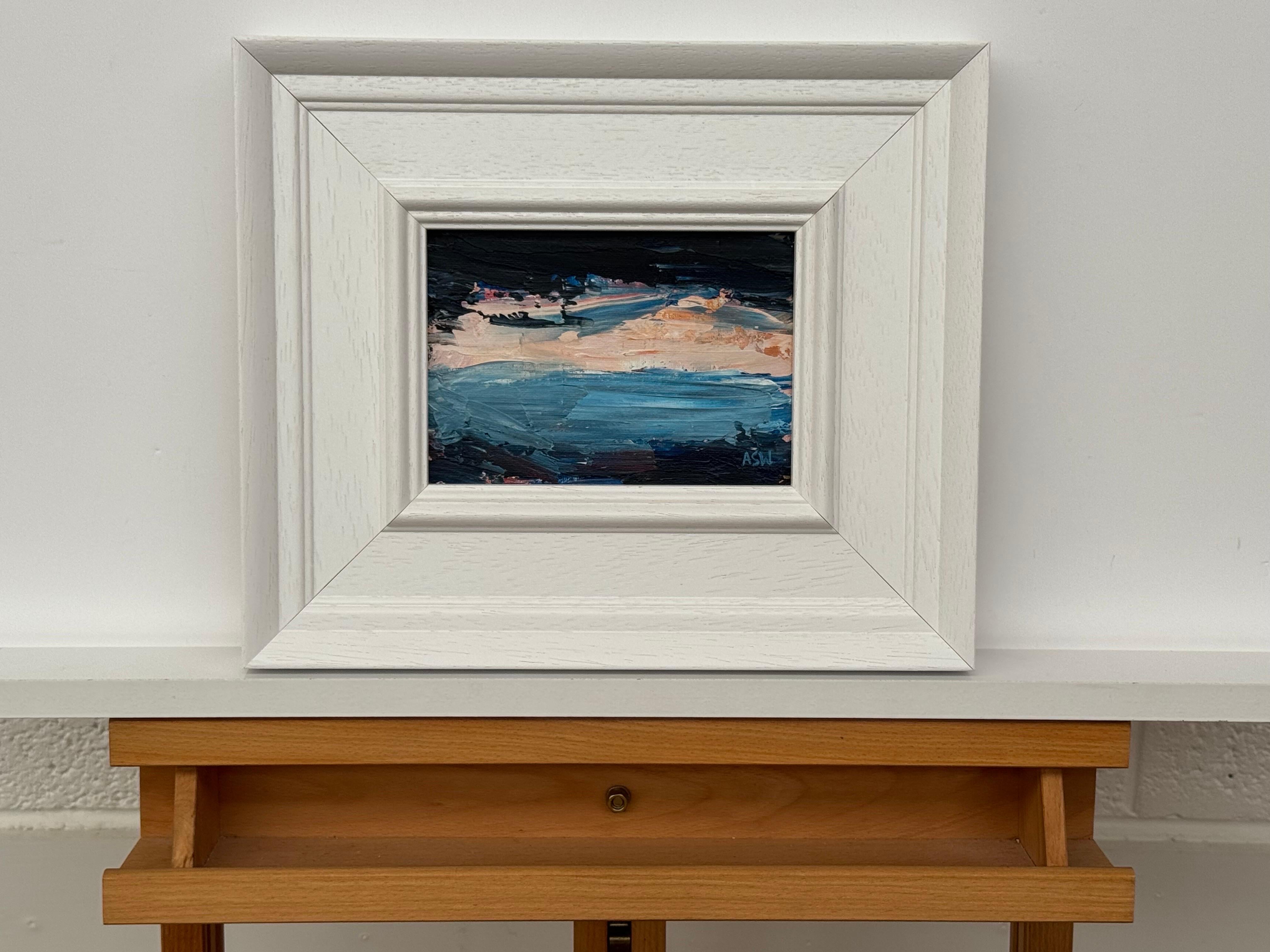 Reflejos crepusculares Miniatura Paisaje Abstracto Estudio de Arte Artista Contemporáneo en venta 2