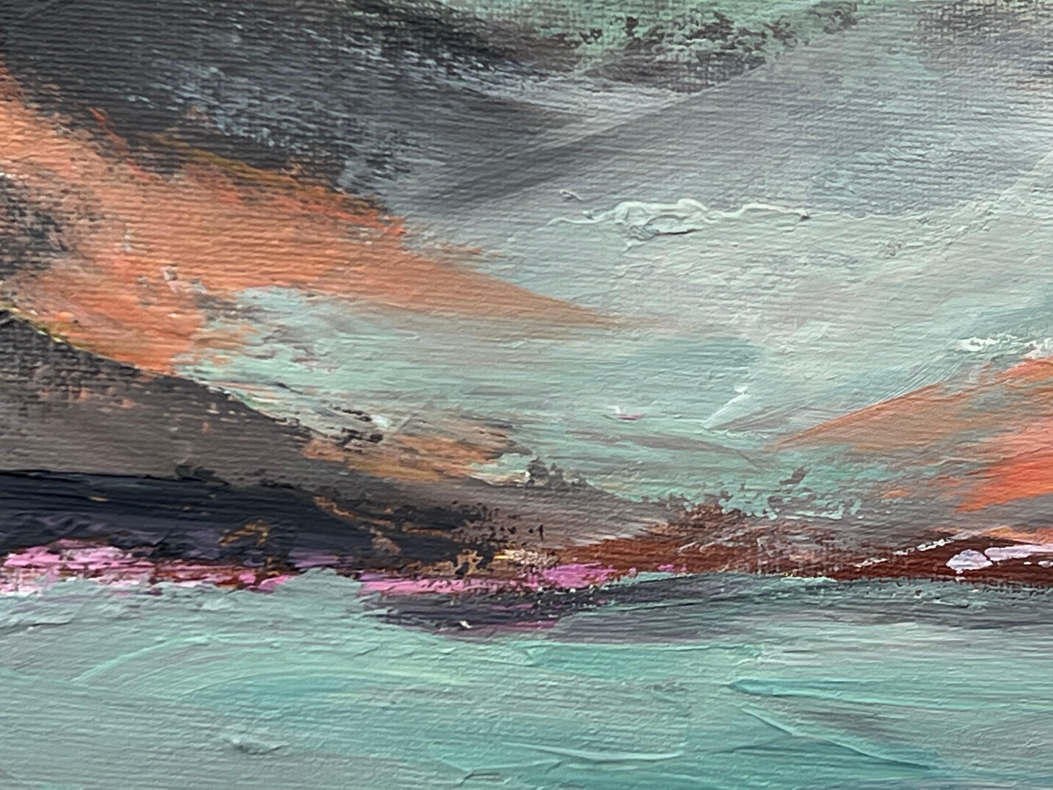 Twilight Serenity - Paesaggio marino astratto e atmosferico di un artista britannico in vendita 6