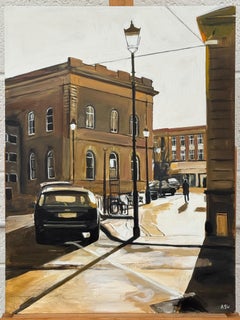 Peinture de paysage urbain de l'hôtel de ville d'Accrington, dans le nord de l'Angleterre