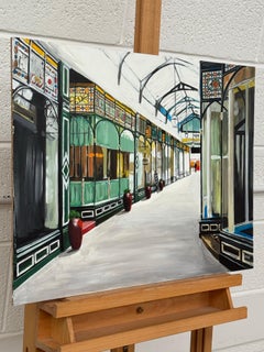 Peinture de paysage urbain de l'arcade victorienne d'Accrington Nord de l'Angleterre