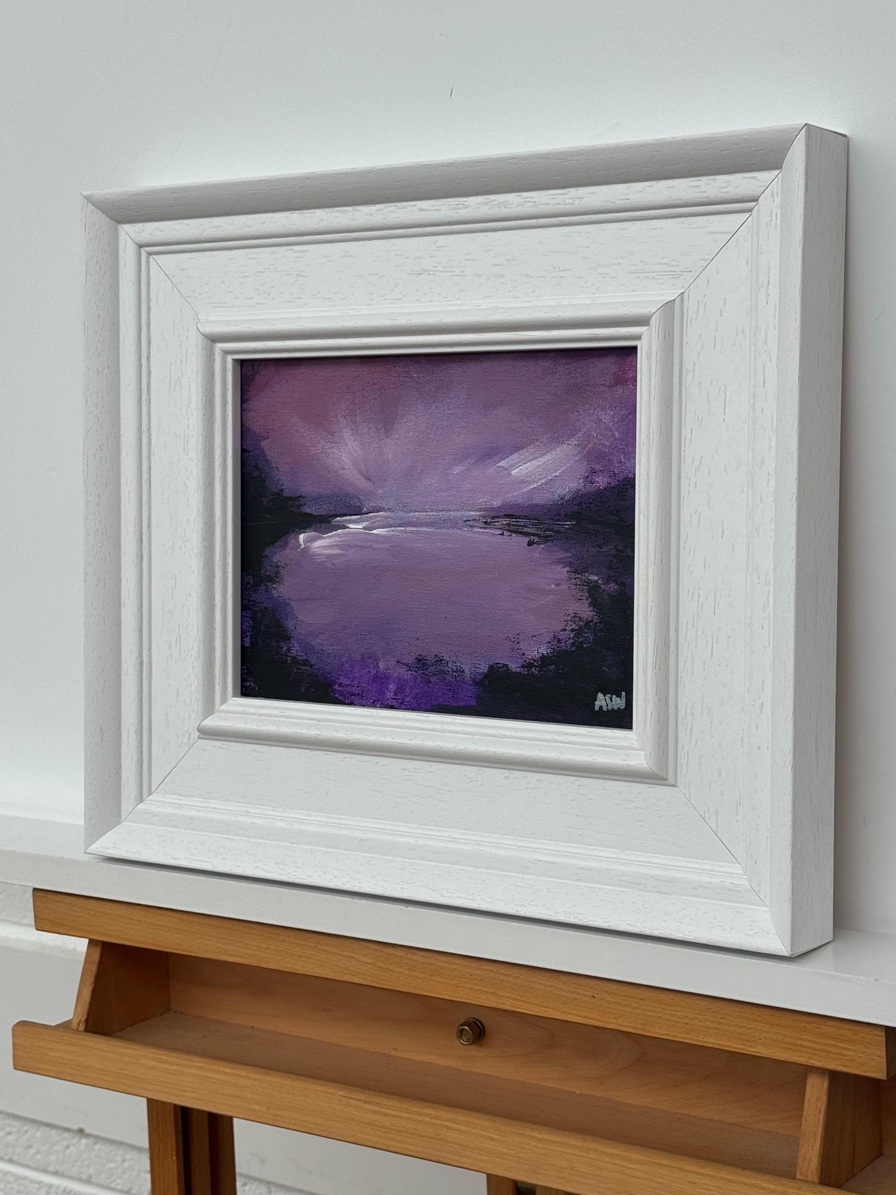 Violet Reflections at Dusk - Miniature Art by Contemporary British Artist, Angela Wakefield

Art measures 9 x 7 inches
Frame measures 14 x 11.5 inches

Title: Violet Reflections at Dusk
Artist: Angela Wakefield (British, 20th Century)
Medium: