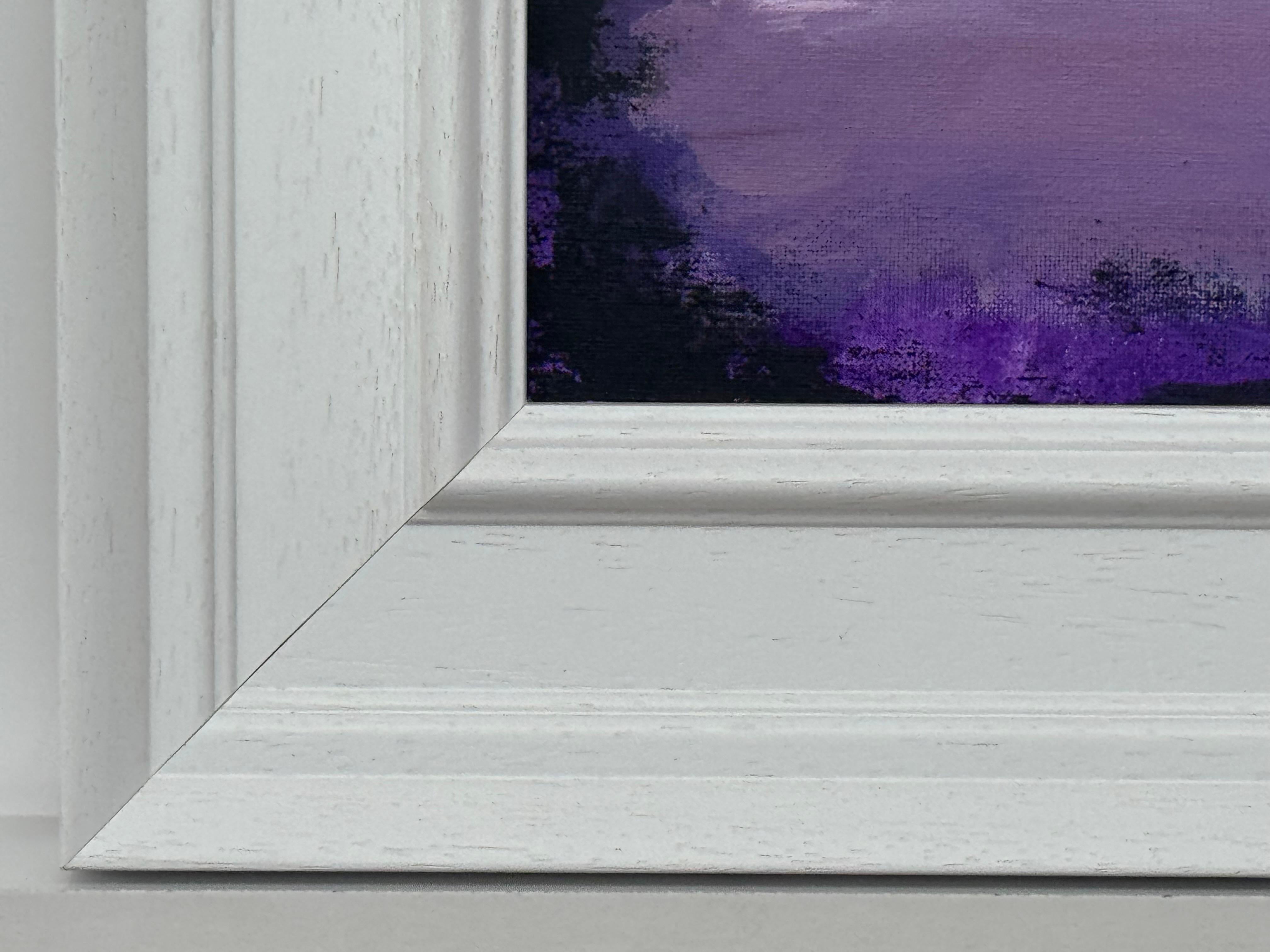 Violet Reflections at Dusk - Miniature Art by Contemporary British Artist For Sale 1