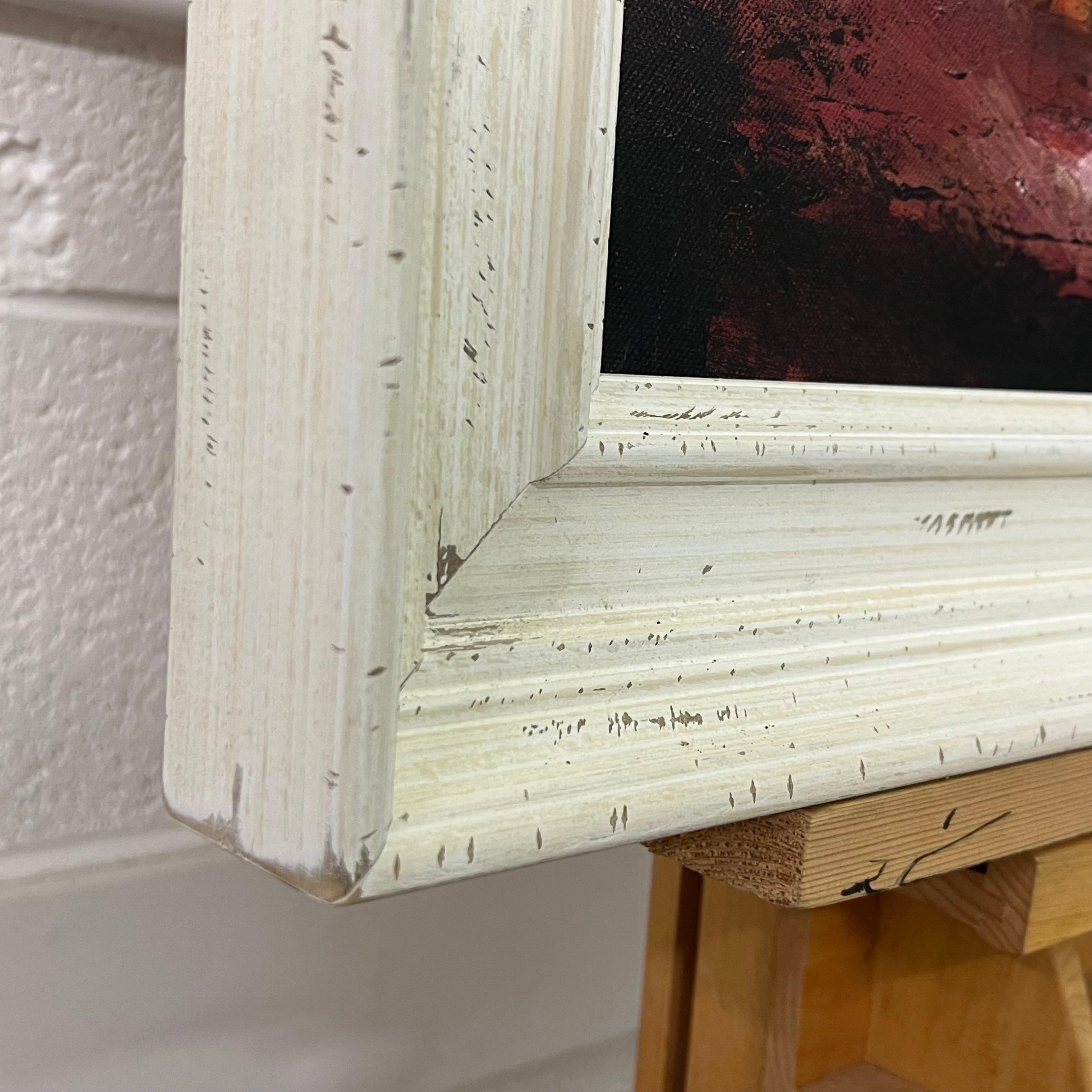 Pittura di paesaggio astratto rosso e giallo caldo di un artista britannico contemporaneo in vendita 13