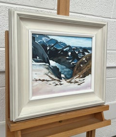 Winter Snow Mountain Landscape Painting of Zurich Switzerland by British Artist