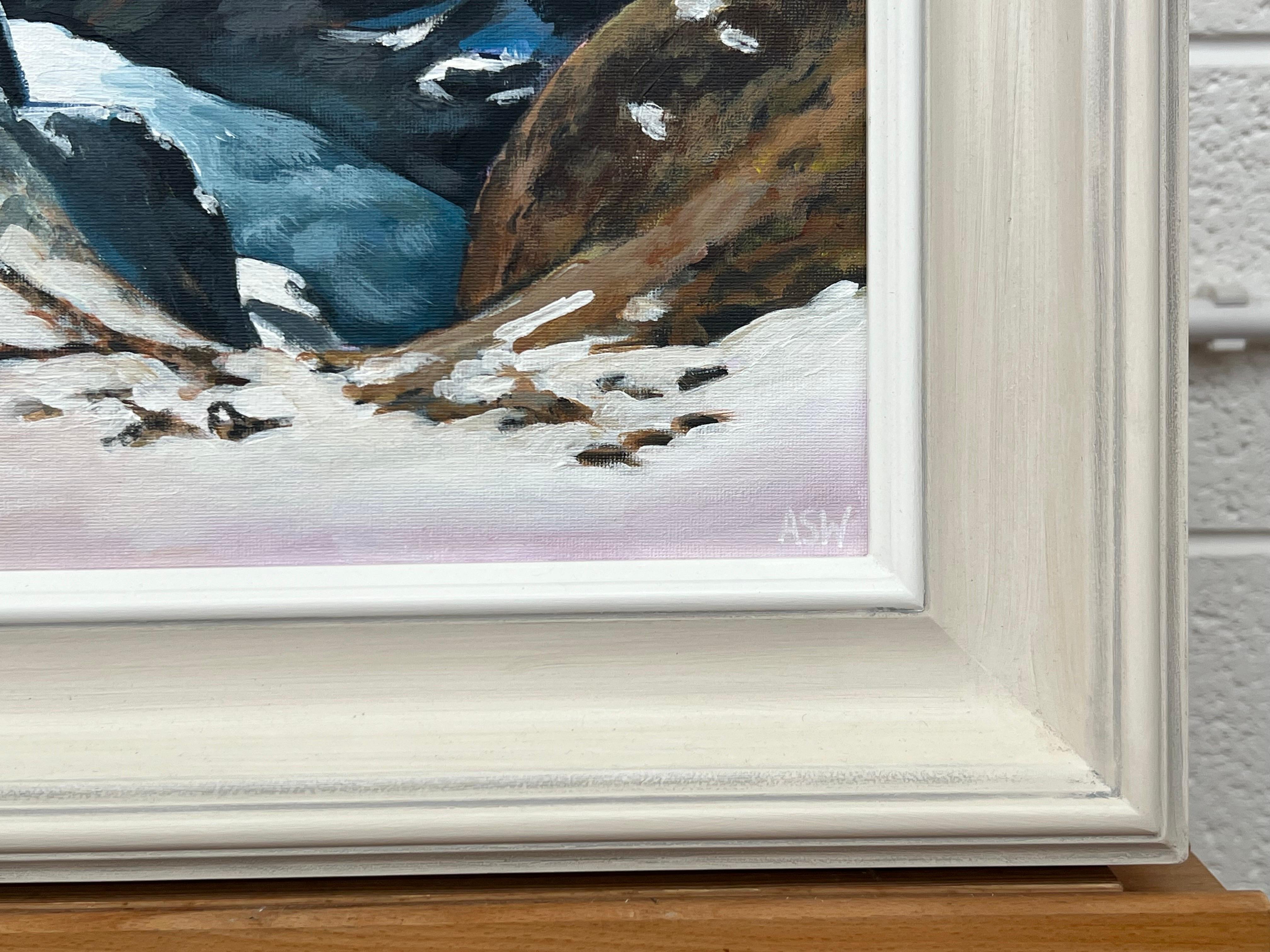 Estudio de pintura de paisaje montañoso nevado invernal de Zúrich, Suiza, de la destacada artista británica contemporánea Angela Wakefield.

Medidas de la obra 12 x 10 pulgadas
El marco mide 18 x 16 pulgadas

Angela Wakefield ha sido portada en dos