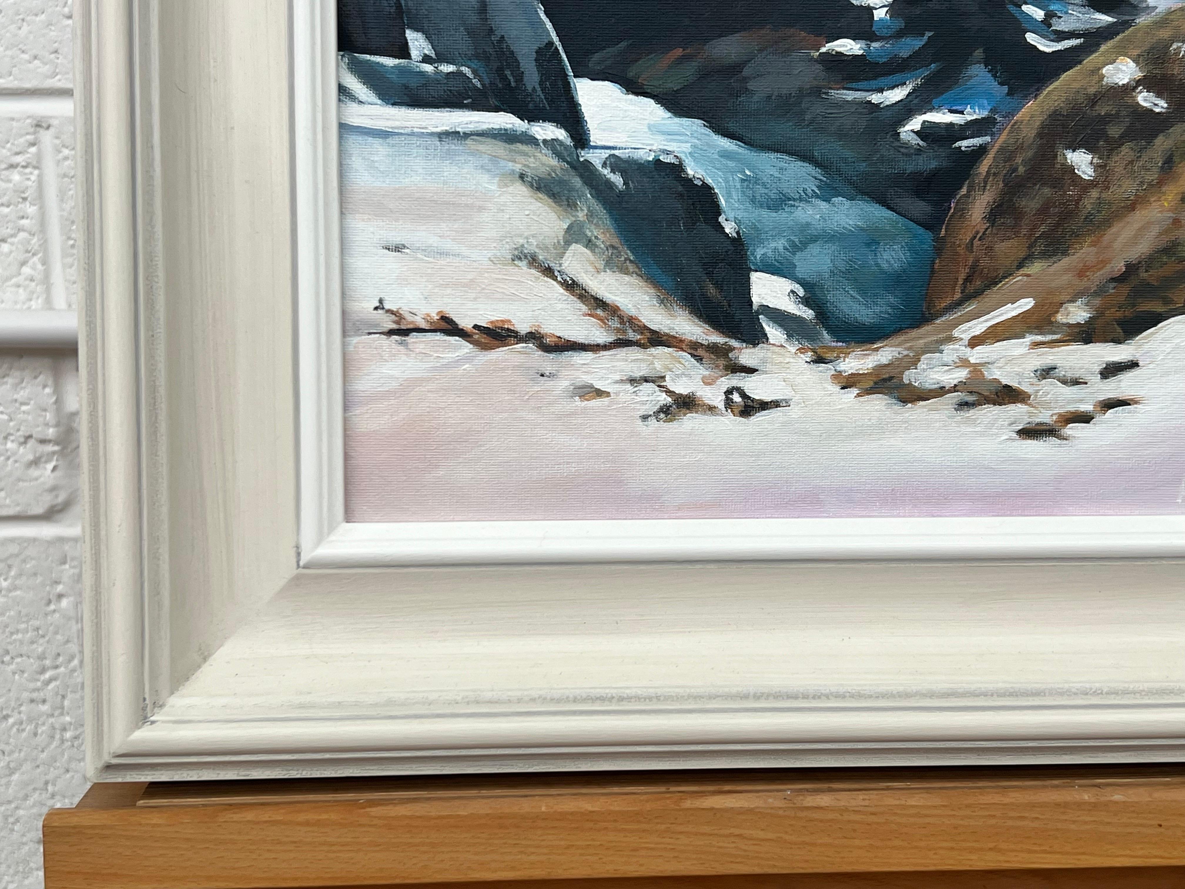 Paisaje montañoso nevado de Zúrich, Suiza, pintado por un artista británico en venta 1