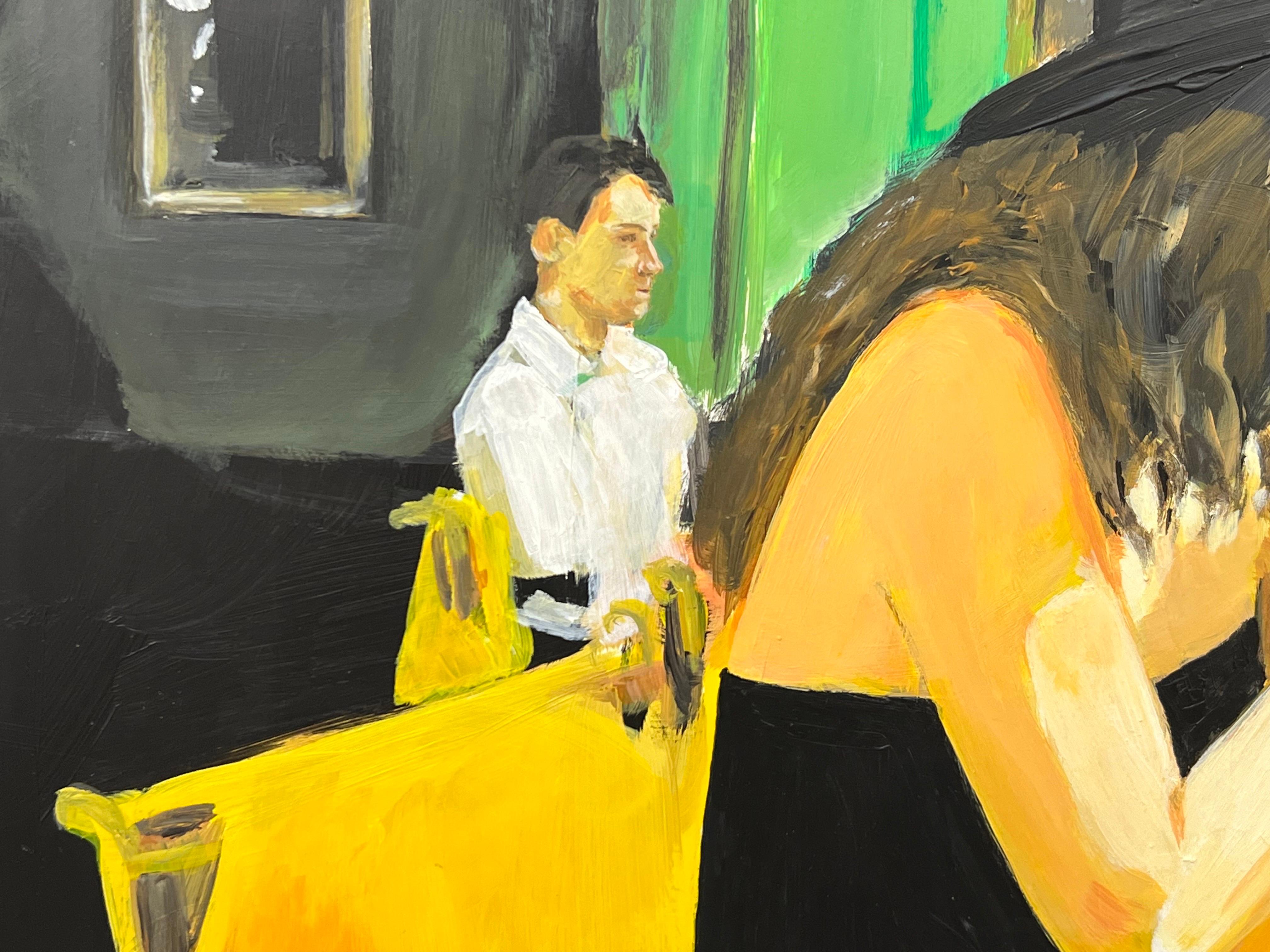 Mujer francesa en Le Cafe La Nuit en Arles, Francia por Artista Británico Contemporáneo en venta 8