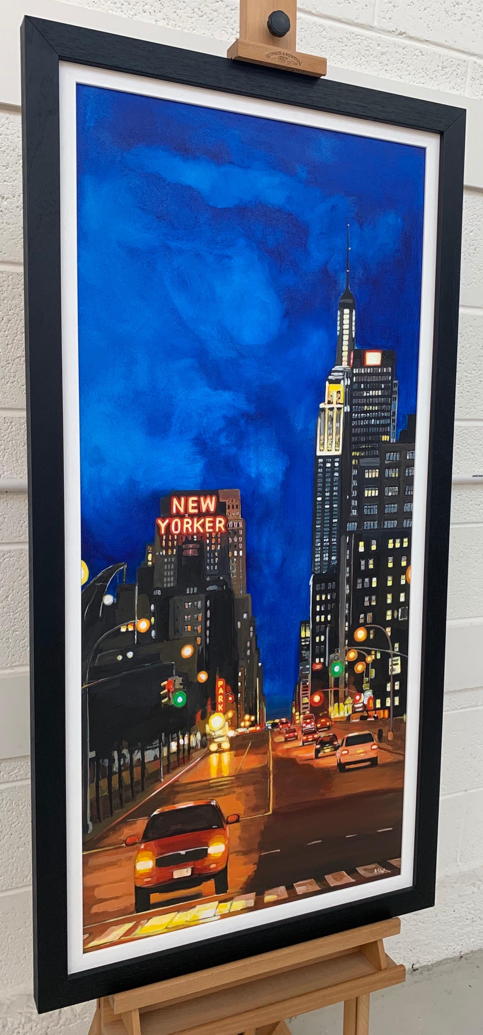 The New Yorker Hotel, 8th Avenue Manhattan, New York City, von britischem Urban Artist  (Realismus), Painting, von Angela Wakefield
