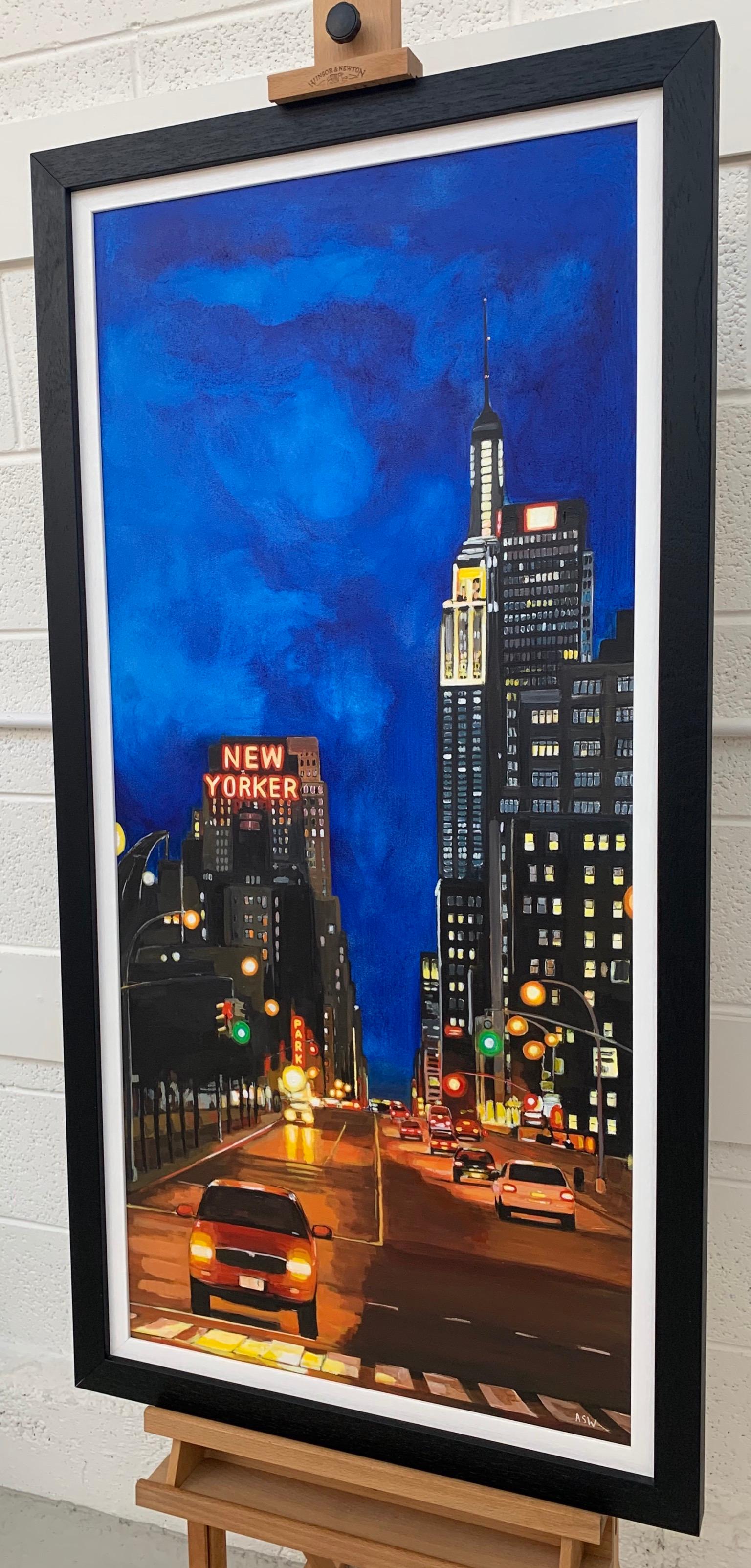 Peinture de l'hôtel Wyndham New Yorker, 8th Avenue, Manhattan, New York City, par l'artiste urbaine contemporaine britannique Angela Wakefield. Fait partie de sa série New York. 

L'œuvre d'art mesure 21 x 45 pouces
Le cadre mesure 26 x 50