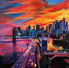 Druck in limitierter Auflage der Brooklyn Bridge New York City NYC Skyline US of America