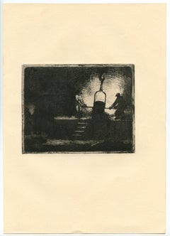 "Coin de fonderie" original etching