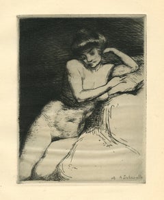 Antique "Etude de nu" original etching