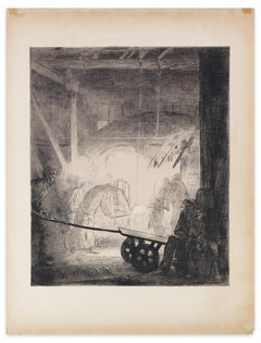 La Forge - Original-Radierung von A. Delasalle - 1904