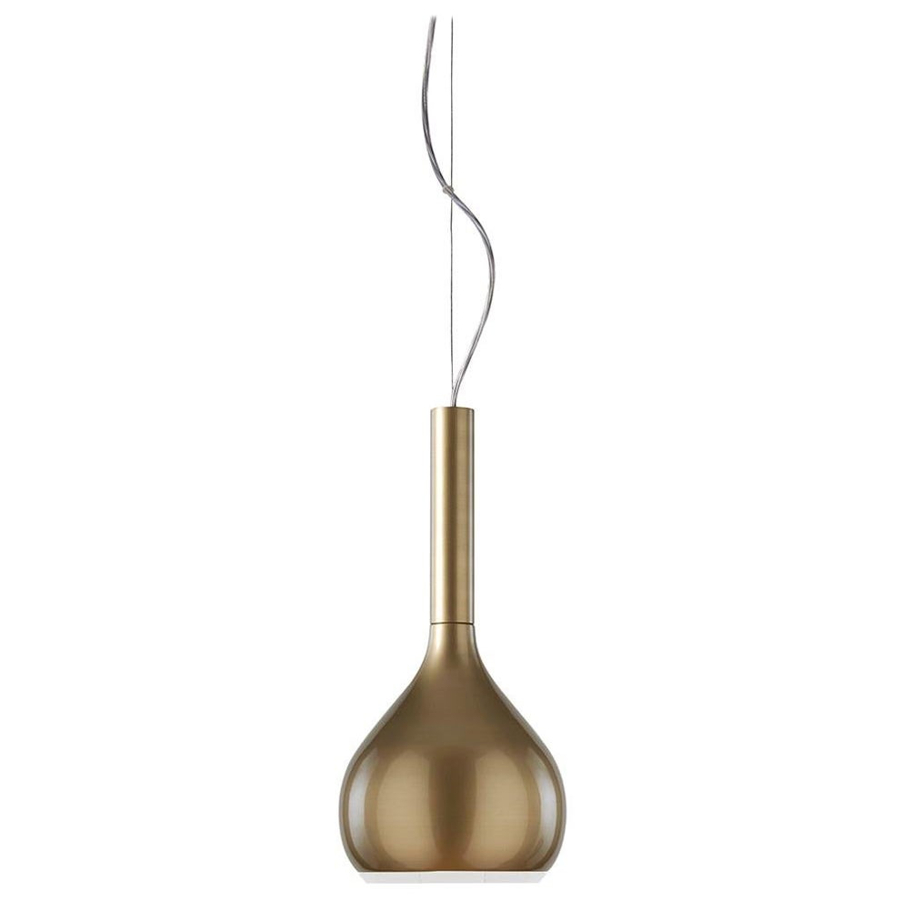 Angeletti e Ruzza Suspension Lamp 'Lys' Satin Gold Glazed by Oluce For Sale