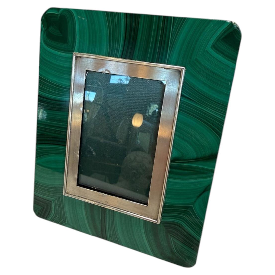 Angeletti Malachite Picture Frame, Rome, Mid-20th Century