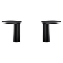 Angeletti & Ruzza Lot de deux lampes de table 'Cylinda' métal noir par Oluce