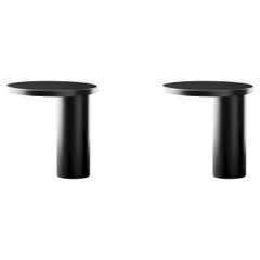 Angeletti & Ruzza Lot de deux lampes de table 'Cylinda' métal noir par Oluce