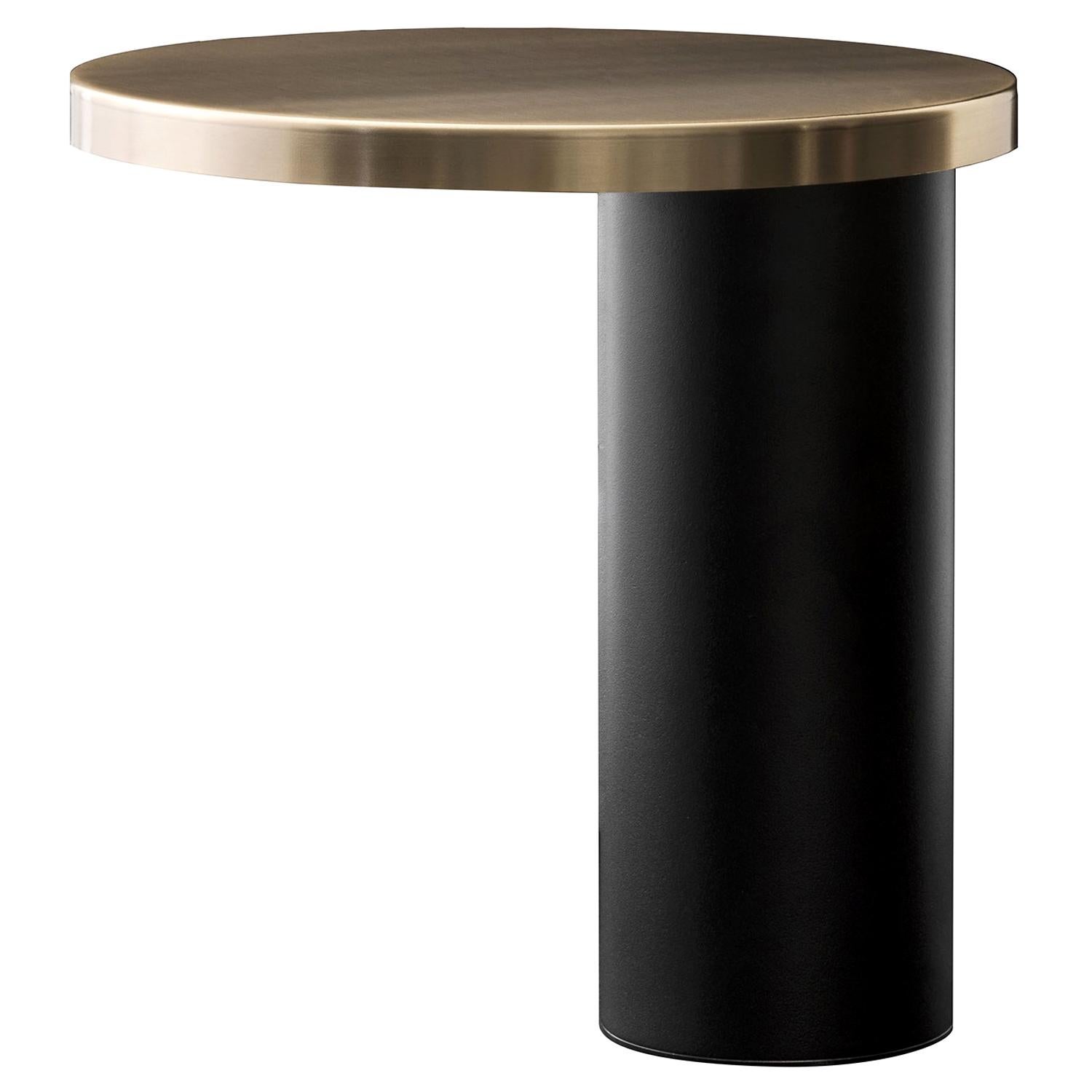 Angeletti & Ruzza Table Lamp 'Cylinda' Satin Gold by Oluce For Sale