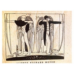 Antique "Angelic Archers, " Poetry Booklet with Nude Male Cover Illustration by Scheibe