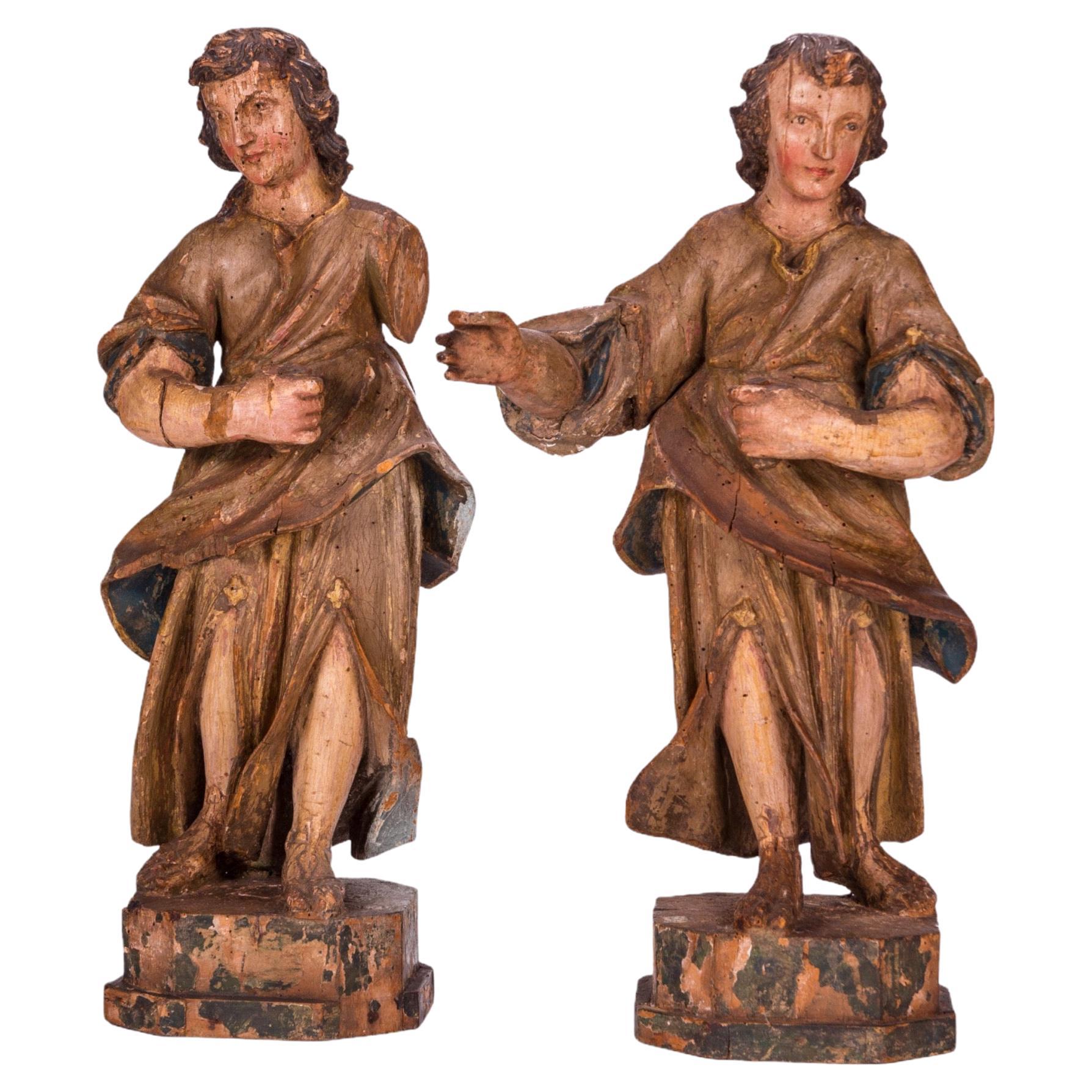 Angelic Carved Wood Sculptures, 16th Century