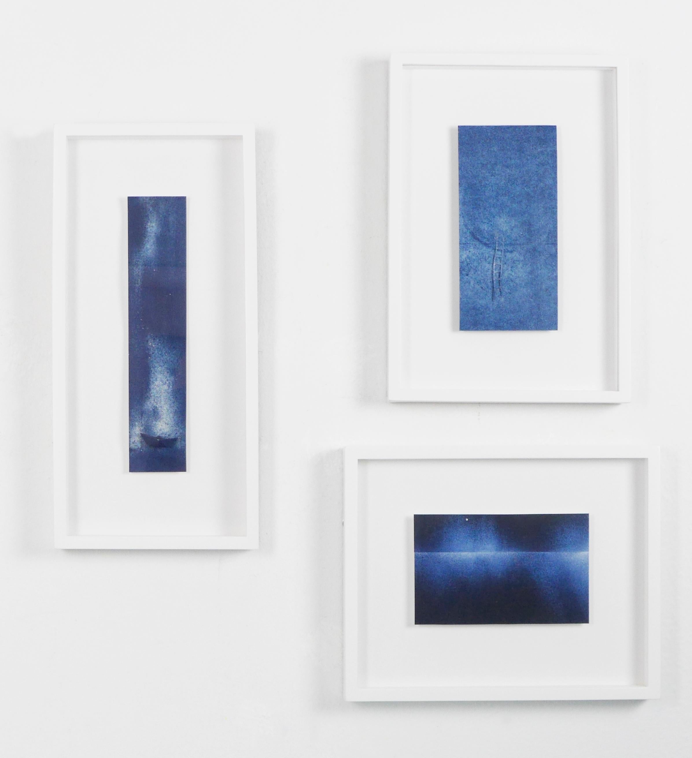 Abstract Print Angelica Bergamini - Impression monotype et collage sur papier : « I will meet you there series » (Je vous rencontre dans cette série).
