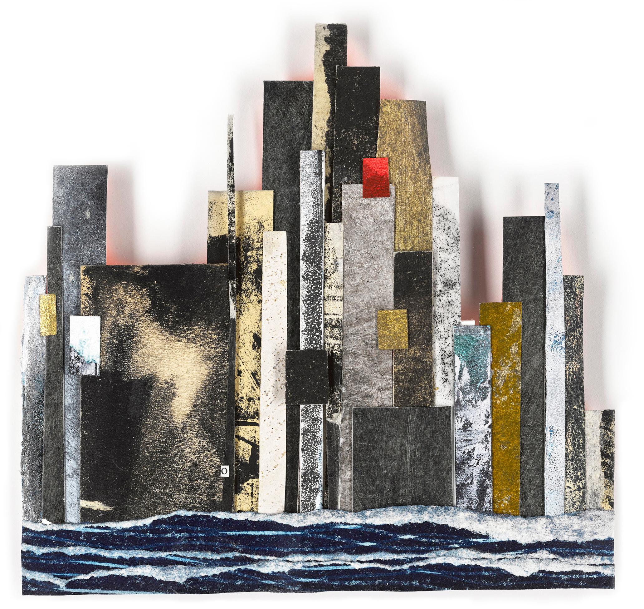 Collage de monotipos: 'Manahatta #5 - Print de Angelica Bergamini