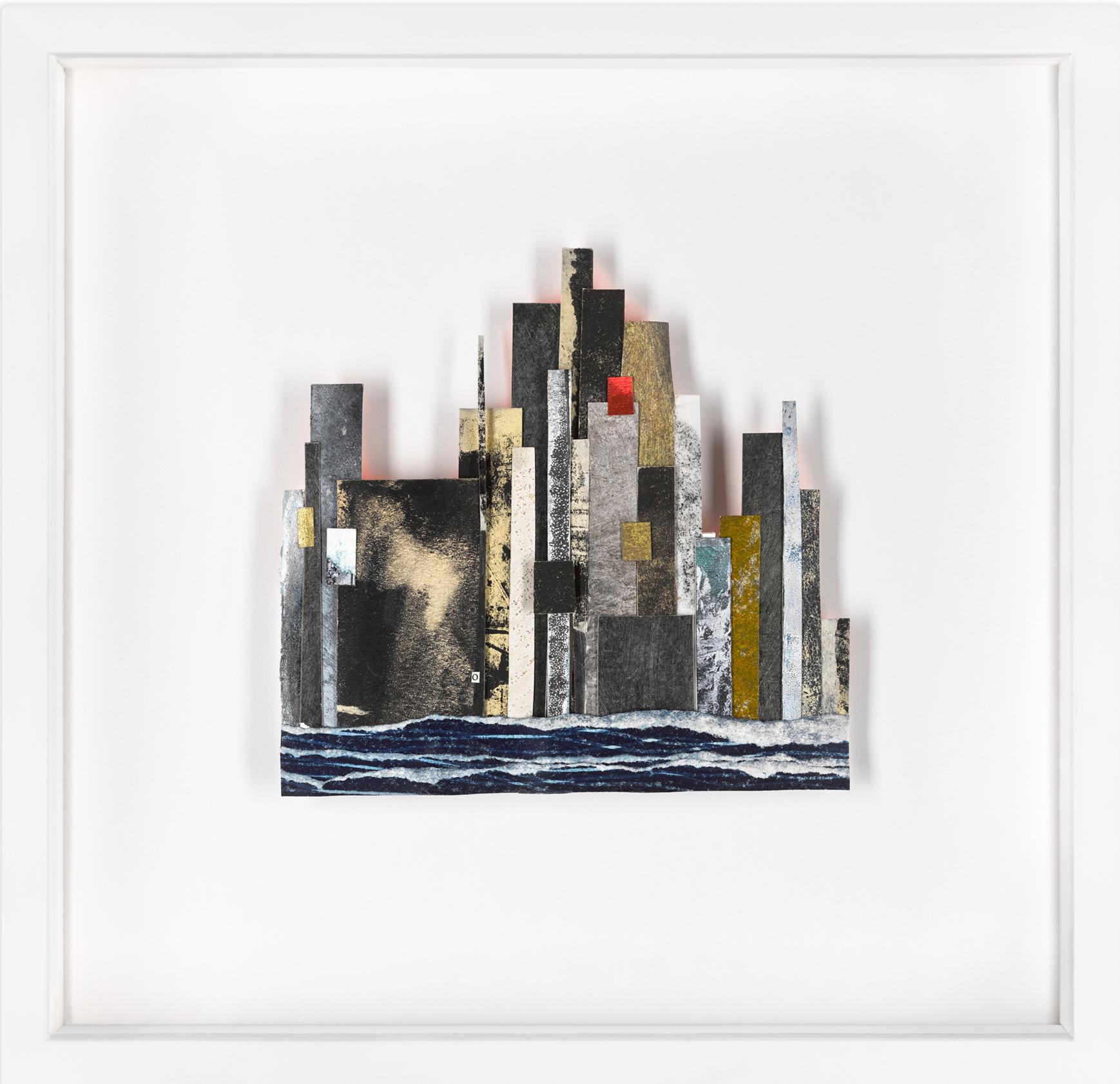 Abstract Print de Angelica Bergamini - Collage de monotipos: 'Manahatta #5