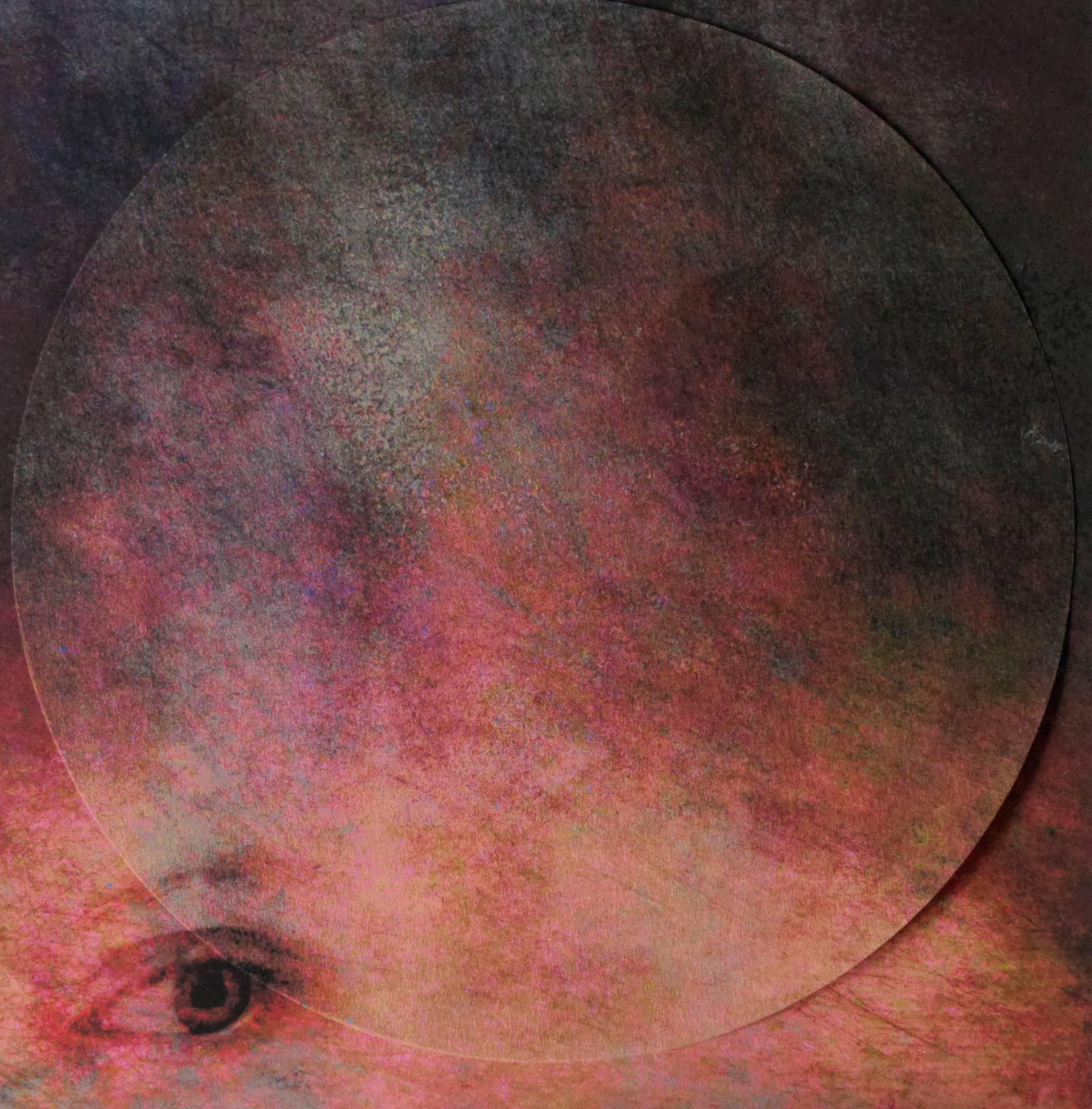 Angelica Bergamini Figurative Print - Mixed Media Collage with Eye: 'She Sang the Universe into Exisitence #7'