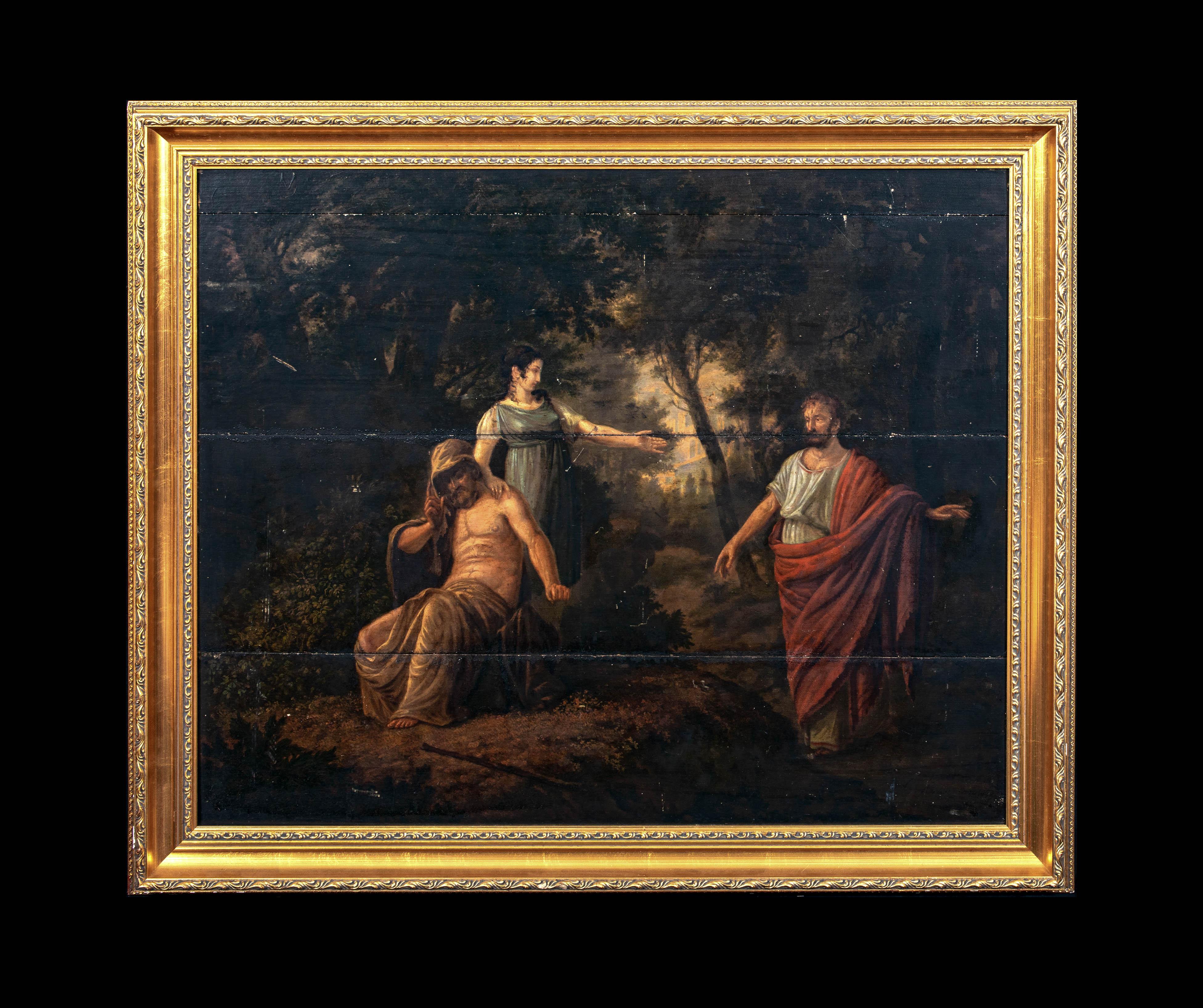 La morte di Edipo con Antigone e Teseo, XVIII secolo - Painting di Angelica Kauffmann