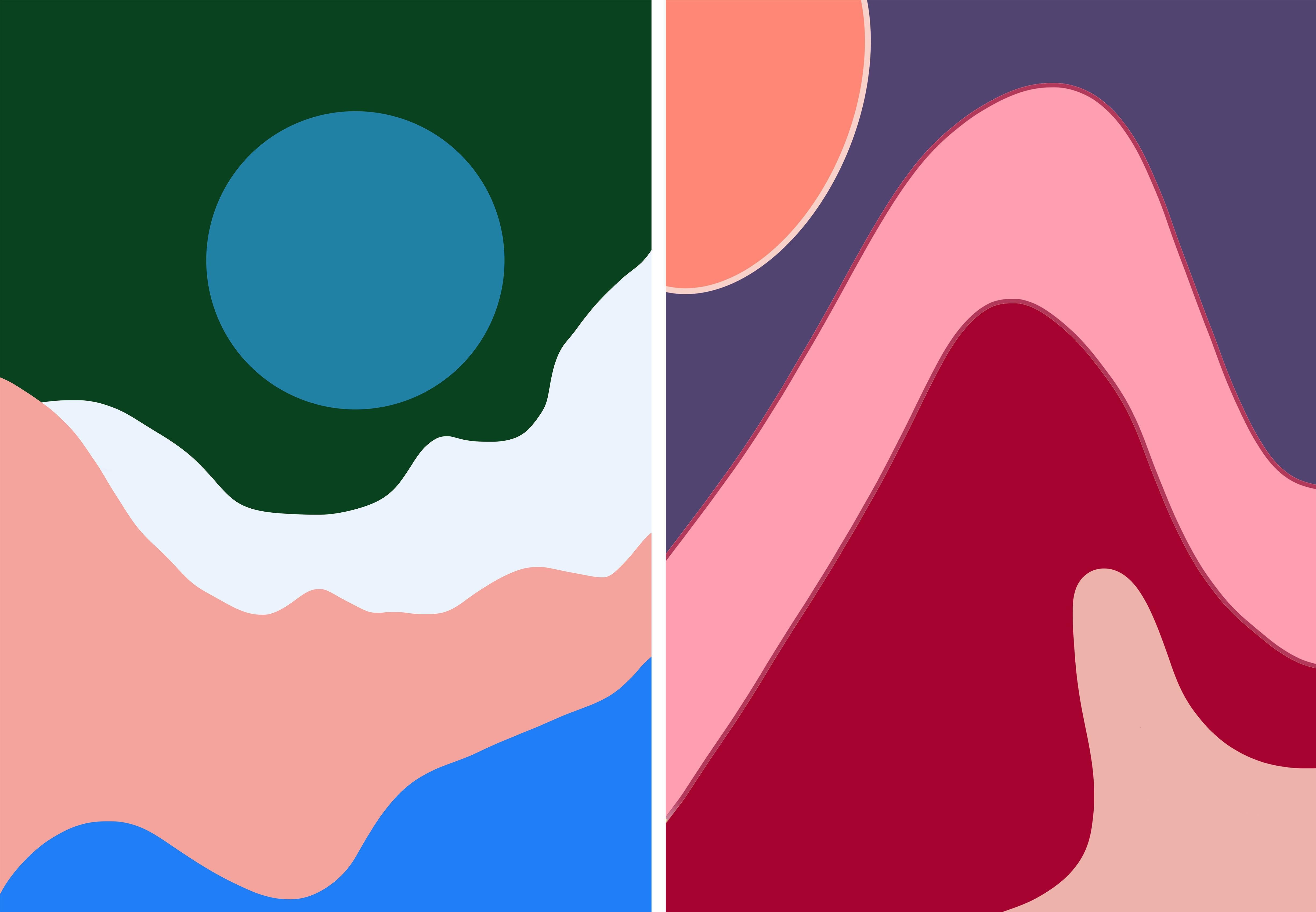 Angelica Tcherassi Color Photograph – A New Life 03 und Below 03, Diptychon. Abstrakte Fotografien in limitierter Auflage