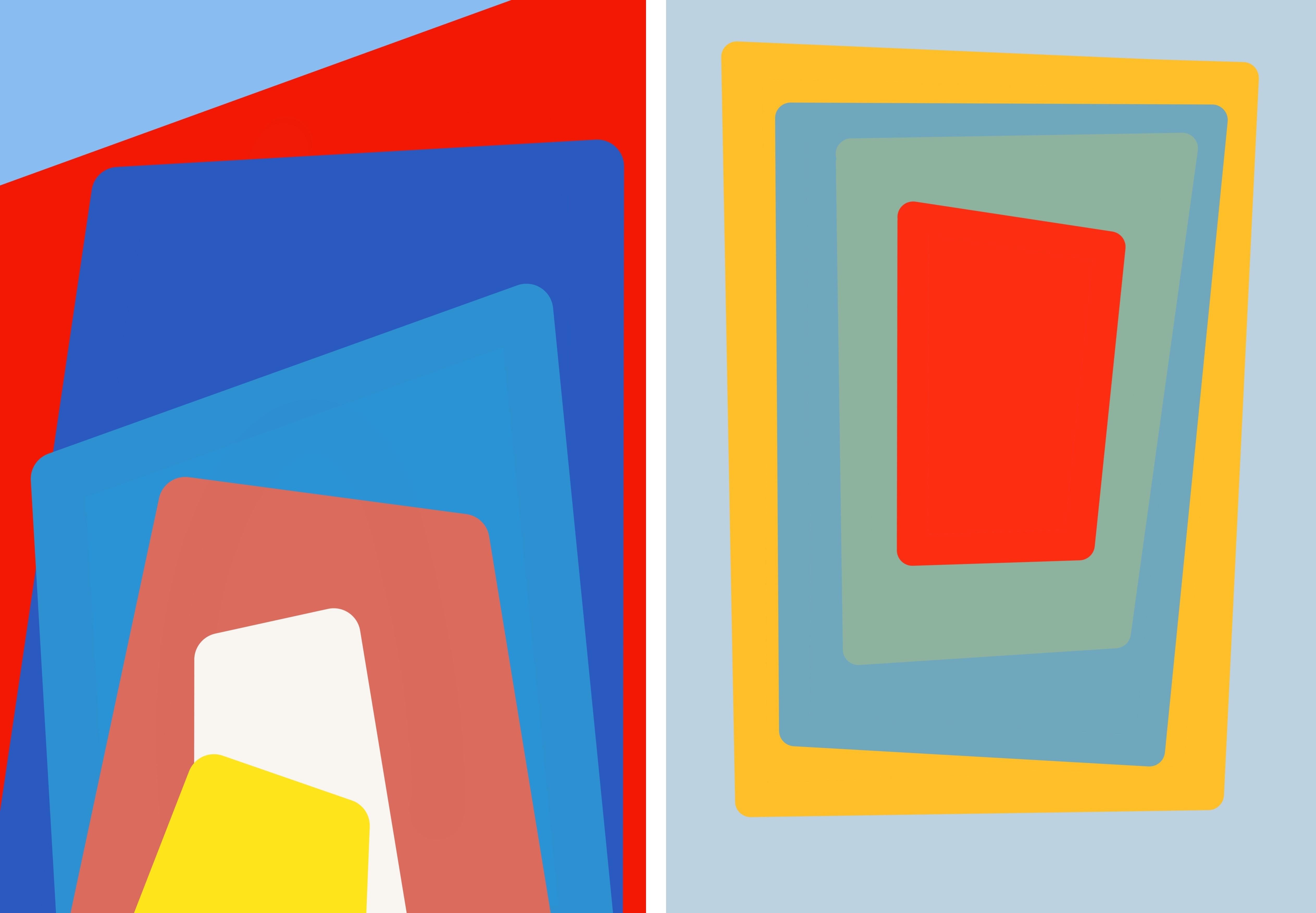 Angelica Tcherassi Color Photograph – Nach U 03 und Gateway 02, Diptychon. Abstrakte Farbfotografien