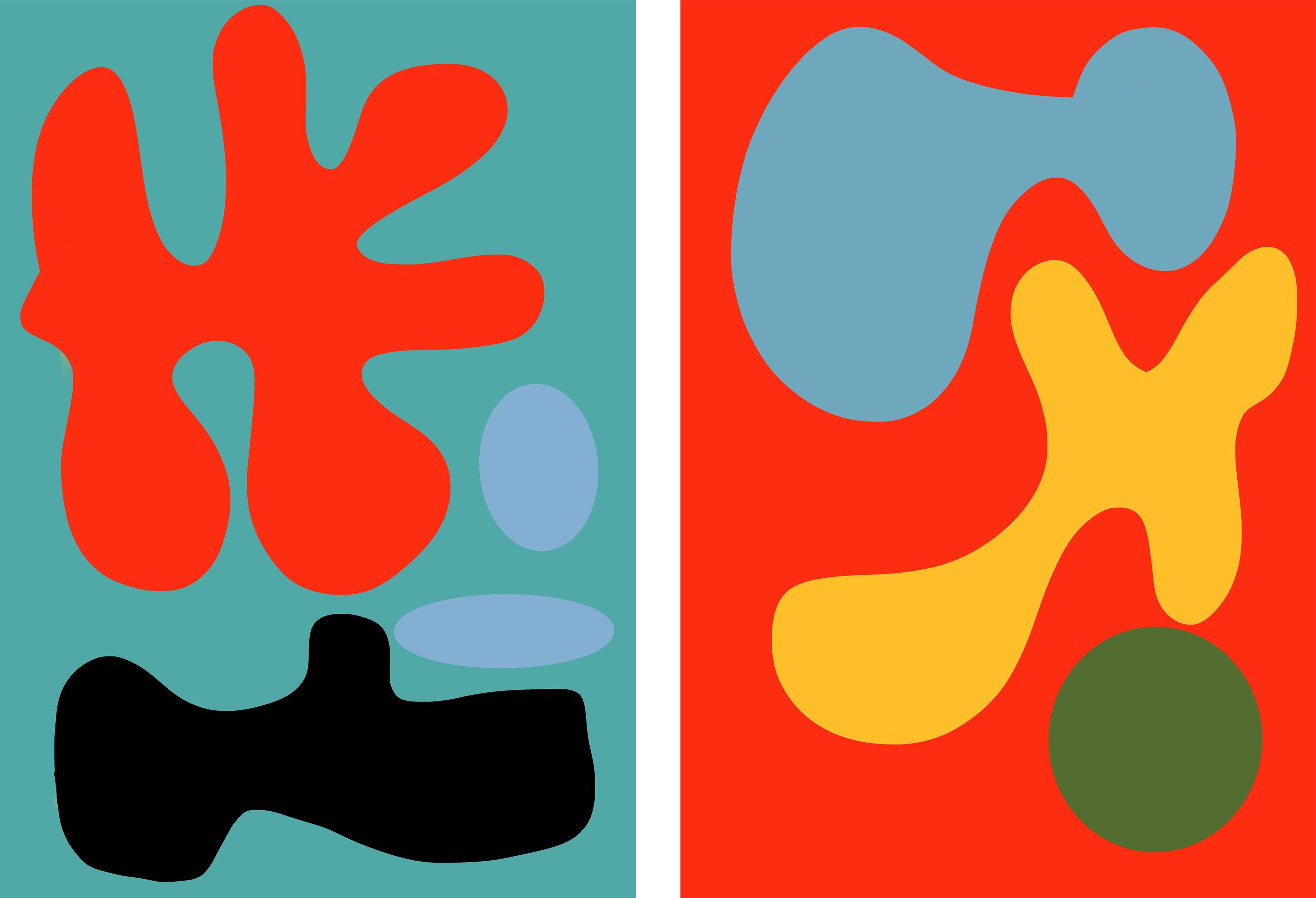 Angelica Tcherassi Abstract Photograph – Er sagte 01 und sie sagte 03, Diptychon. Abstrakte Fotografien in limitierter Auflage