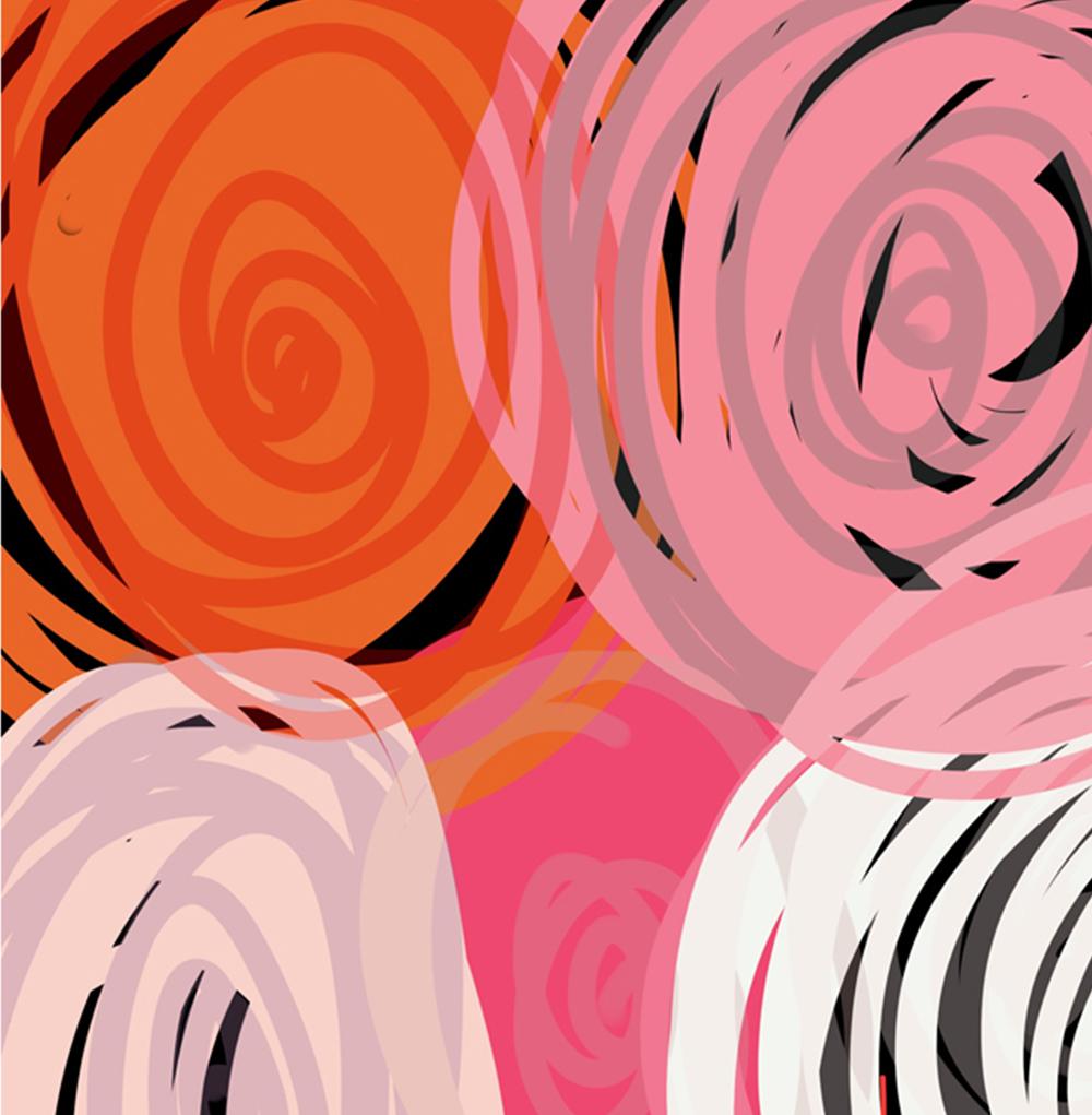 Singularity 01 and It All Moves 01, Diptych. Abstract color photographs - Orange Color Photograph by Angelica Tcherassi