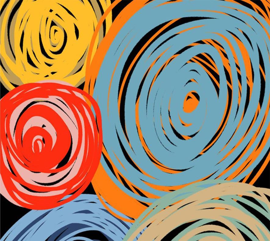 Singularity 03 and It All Moves 02, Diptych. Abstract color photographs - Brown Abstract Photograph by Angelica Tcherassi